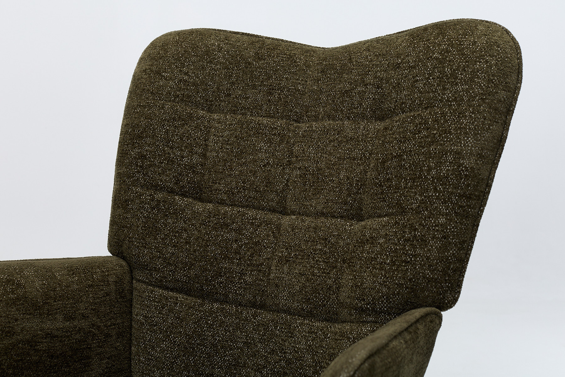 Clifton Accent Chair - Olive Textured Fabric with Black Metal Legs