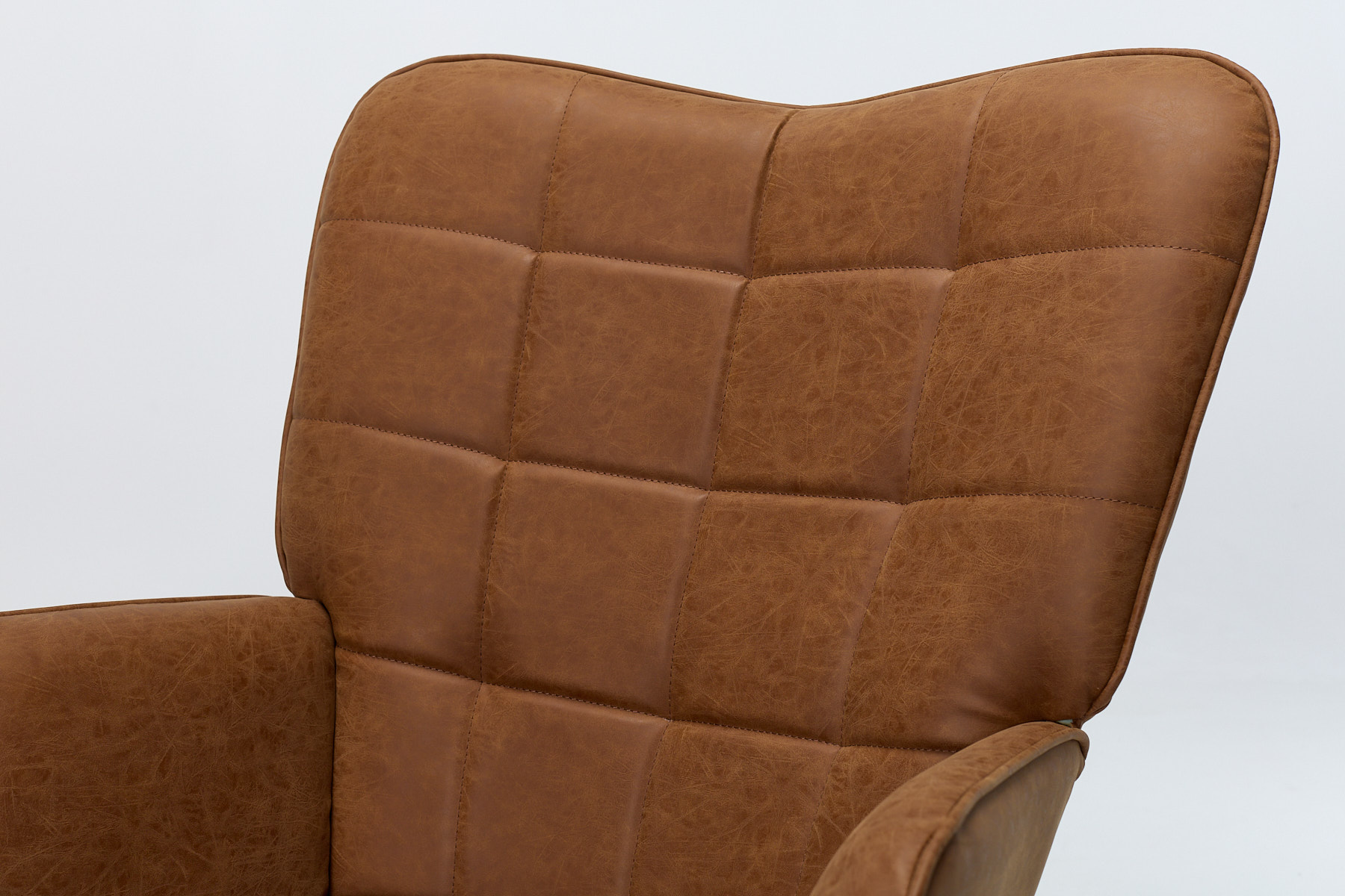 Clifton Accent Chair - Tan Faux Leather with Black Metal Legs