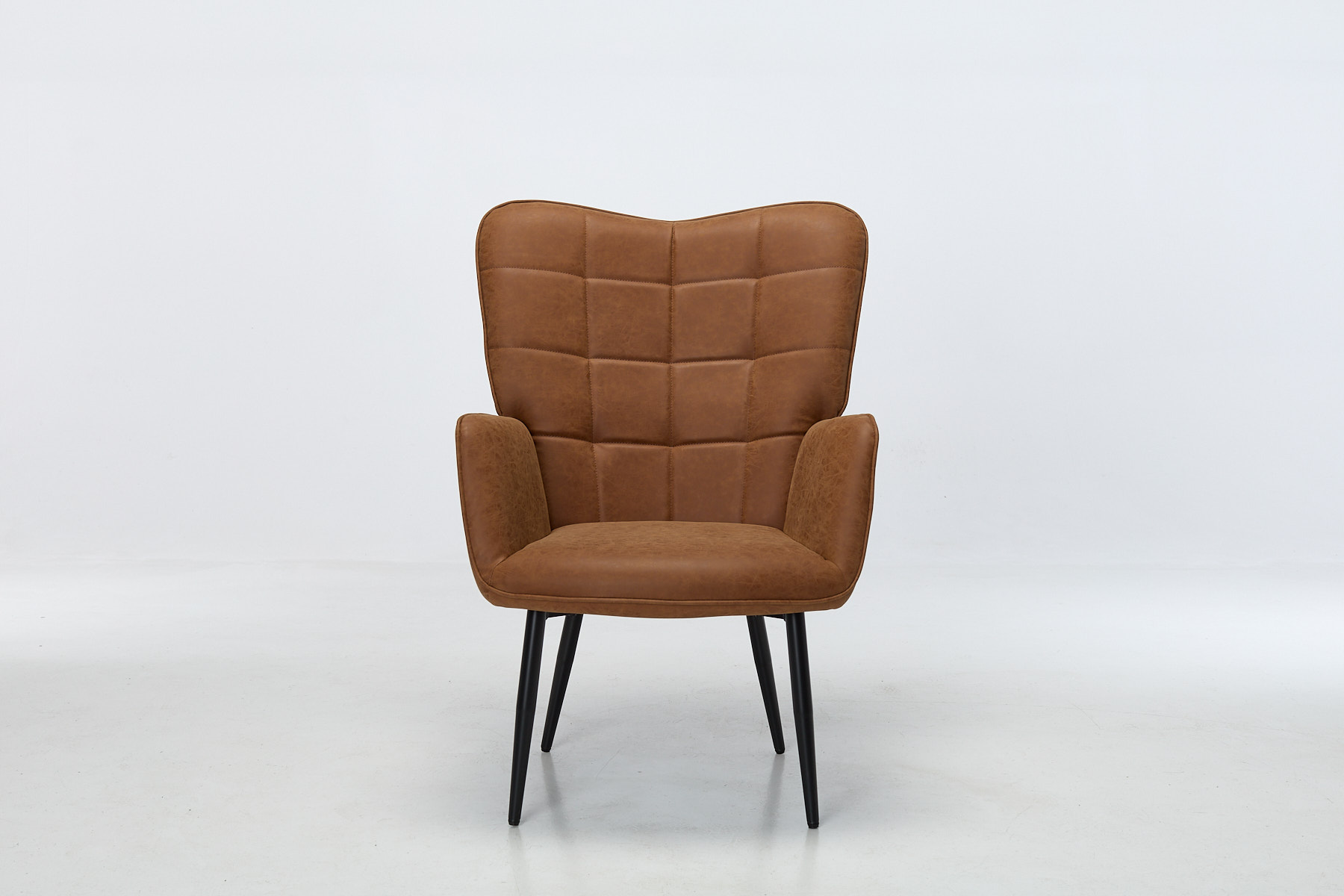Clifton Accent Chair - Tan Faux Leather with Black Metal Legs