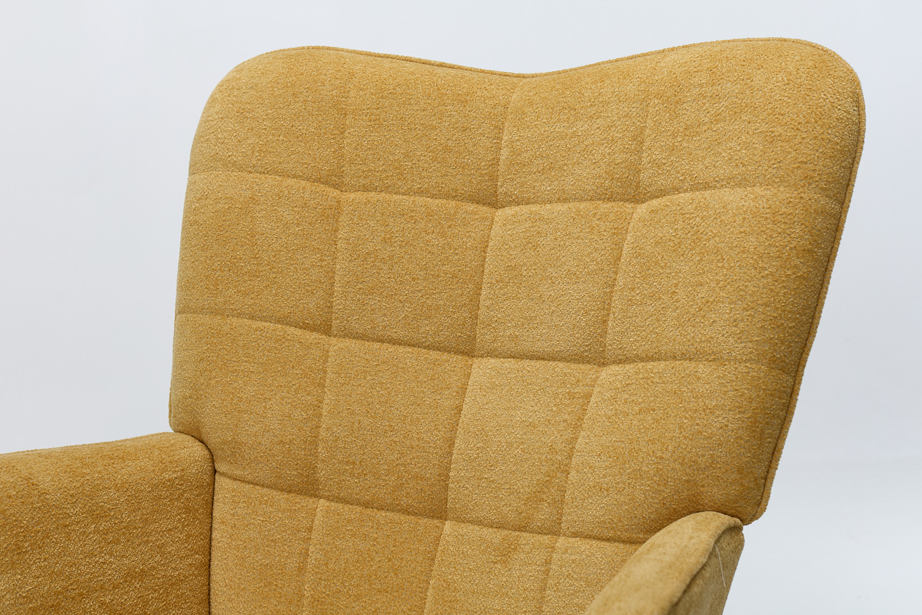 Clifton Accent Chair - Yellow Textured Fabric with Black Metal Legs