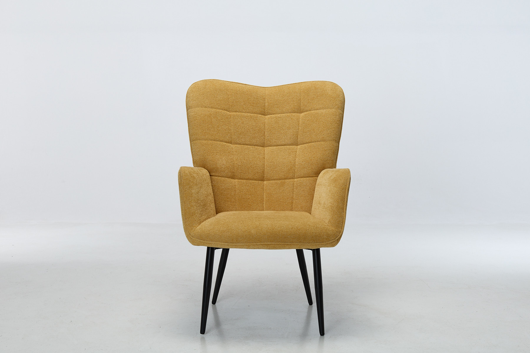 Clifton Accent Chair - Yellow Textured Fabric with Black Metal Legs