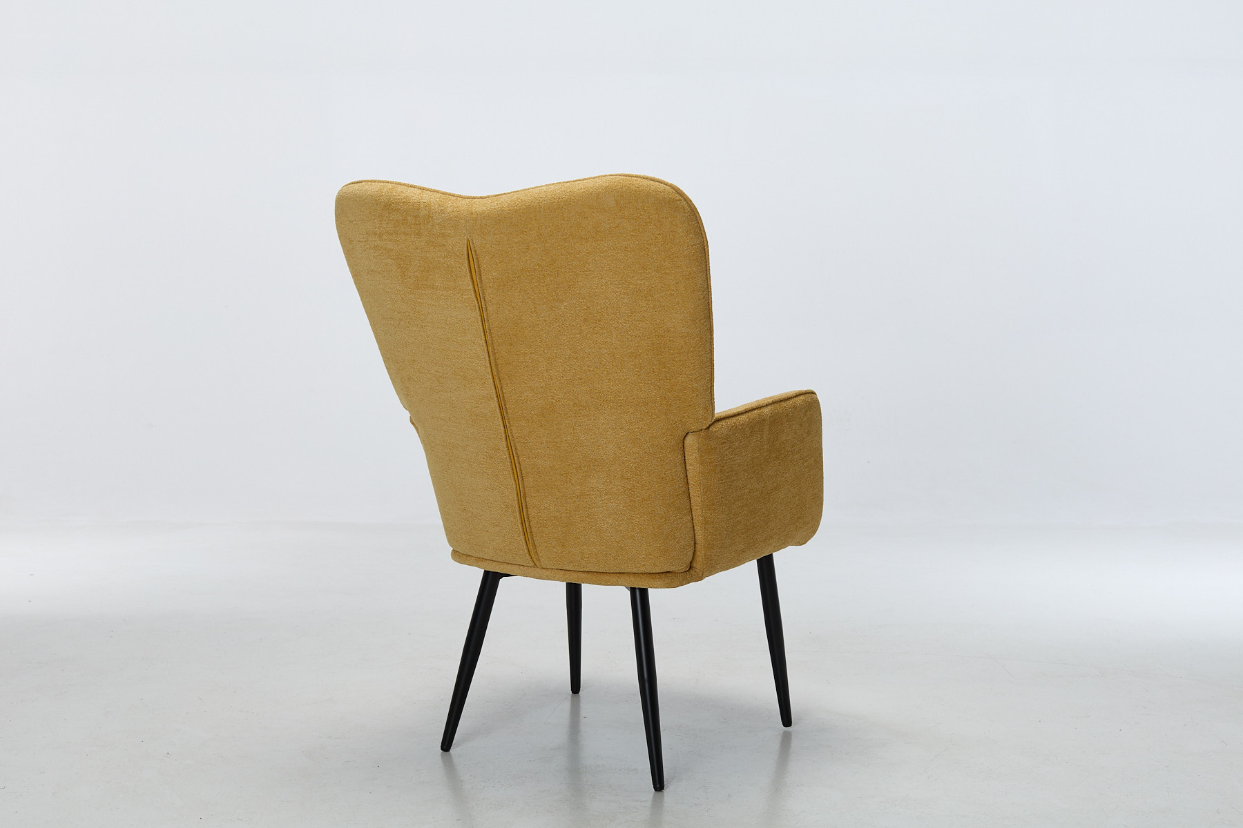 Clifton Accent Chair - Yellow Textured Fabric with Black Metal Legs