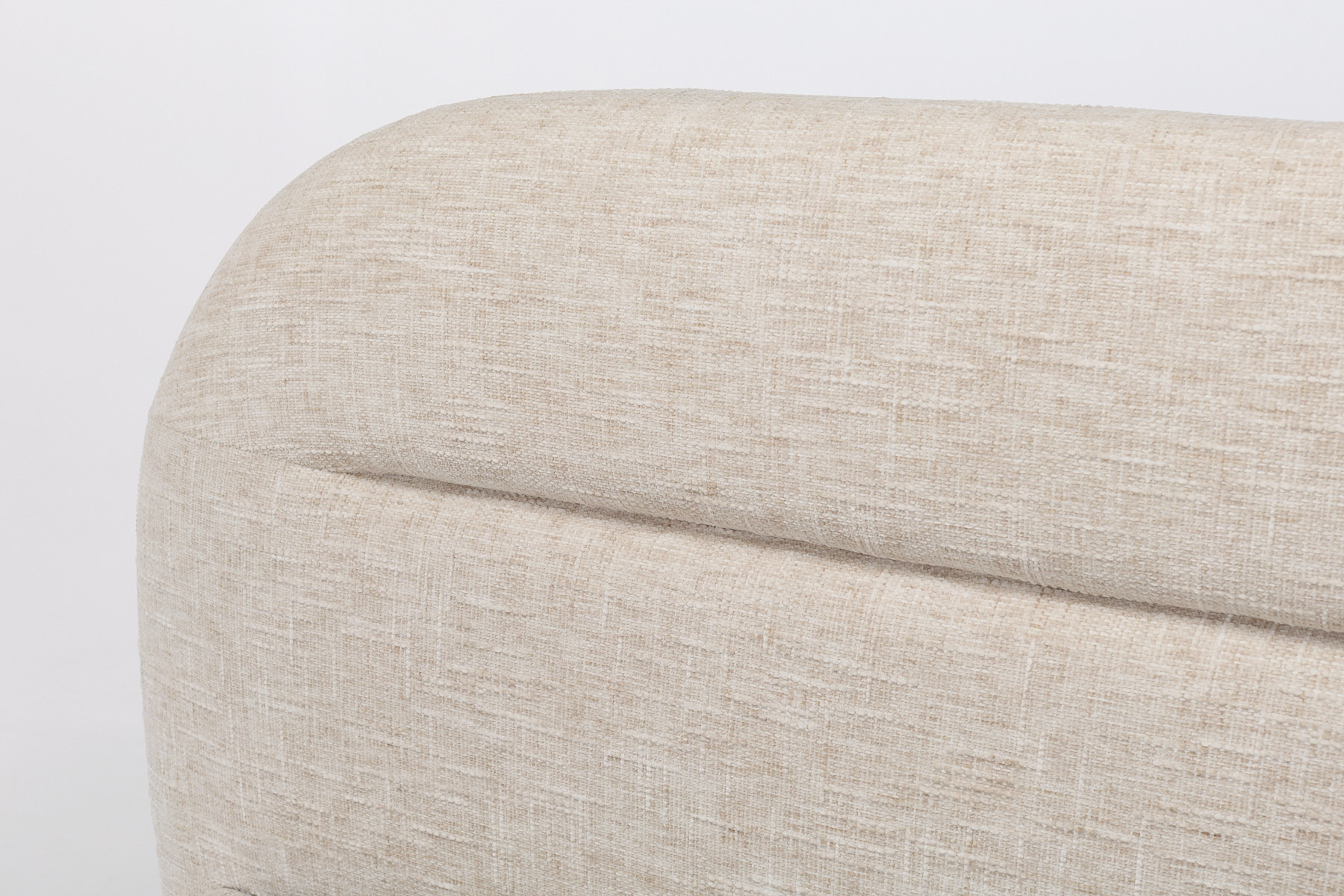 Isla Luxury Lift-Up Ottoman Storage Bed - Cream Textured Chenille