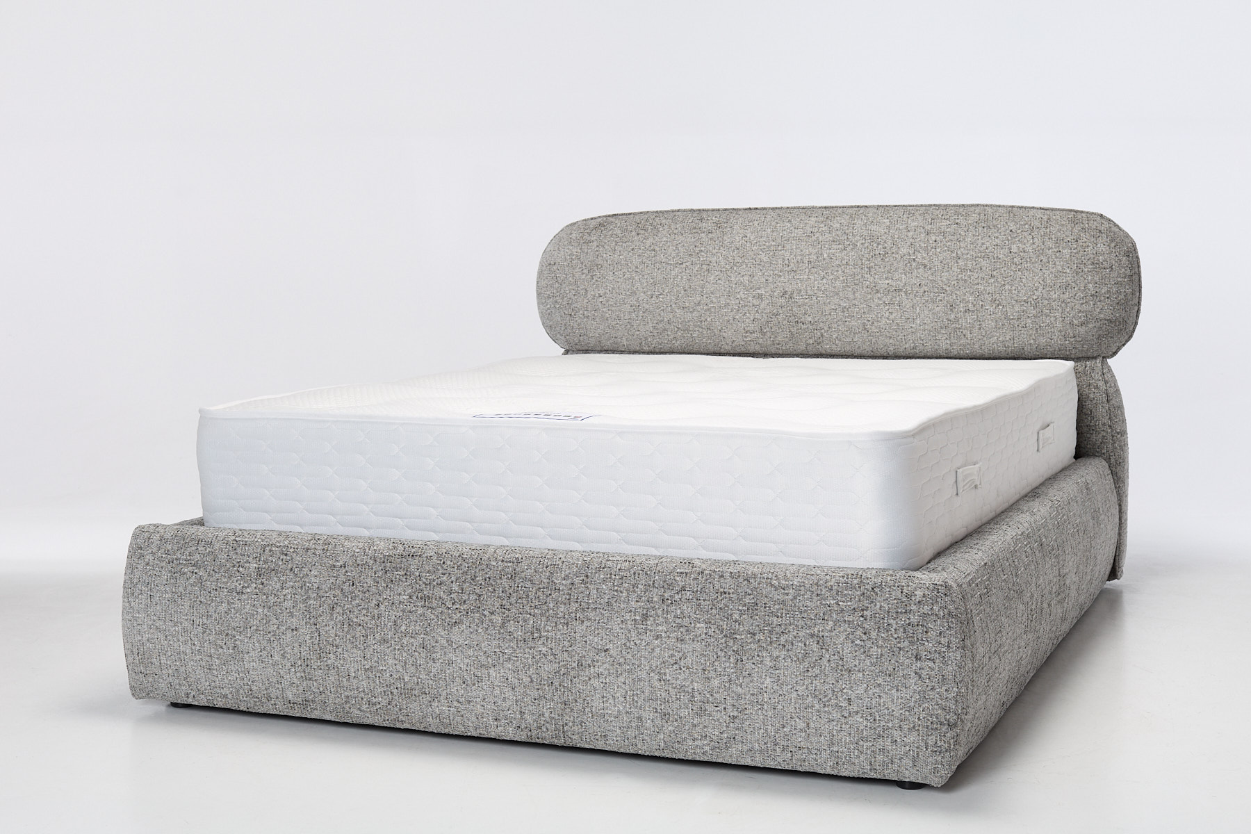 Lyra Ottoman Bed - Luxury Grey Textured Chenille