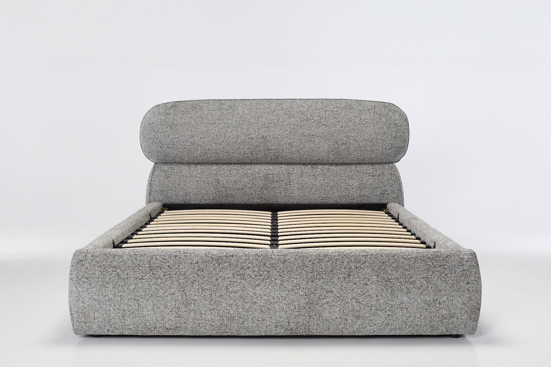 Lyra Ottoman Bed - Luxury Grey Textured Chenille