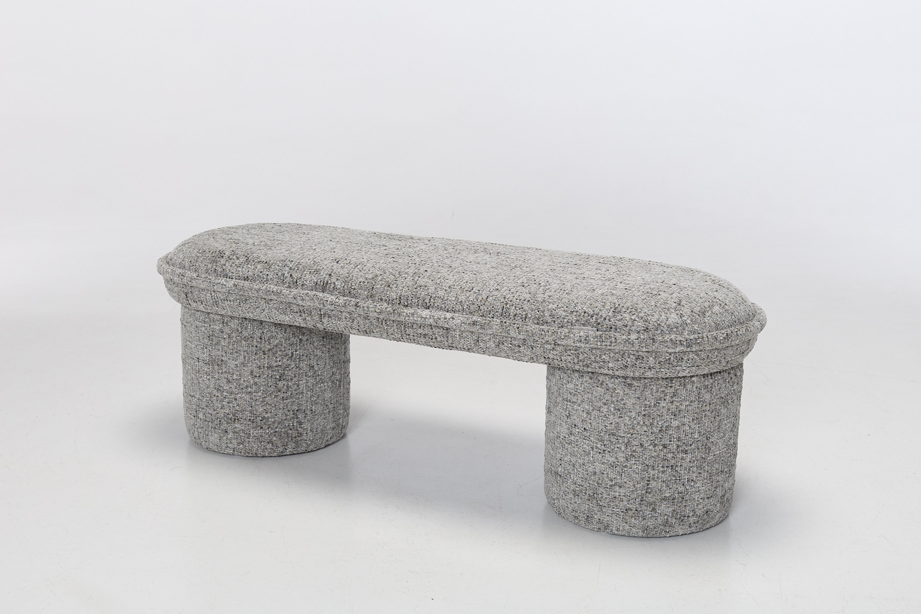 Lyra Upholstered Bench - Luxury Grey Textured Chenille