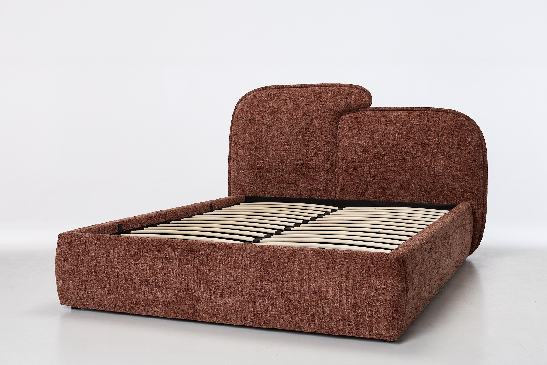 Mila Ottoman Bed - Luxury Copper Blush Basket Weave Chenille