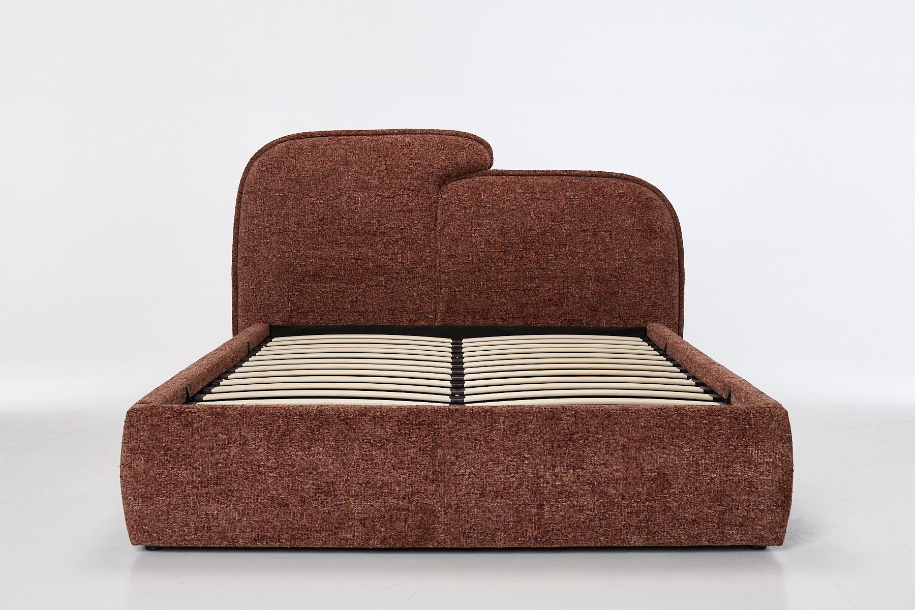 Mila Ottoman Bed - Luxury Copper Blush Basket Weave Chenille