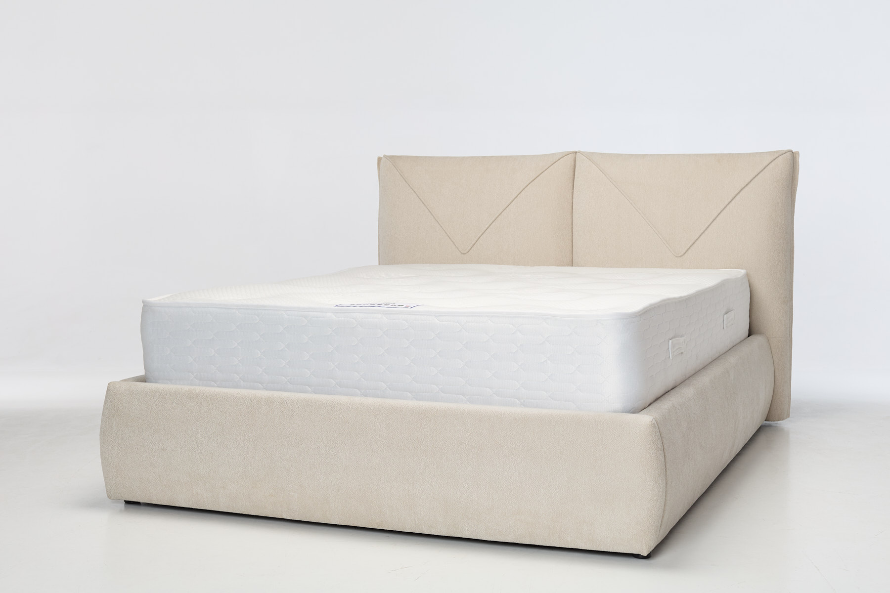 Nala Ottoman Bed - Luxury Fawn Soft Chenille Fabric