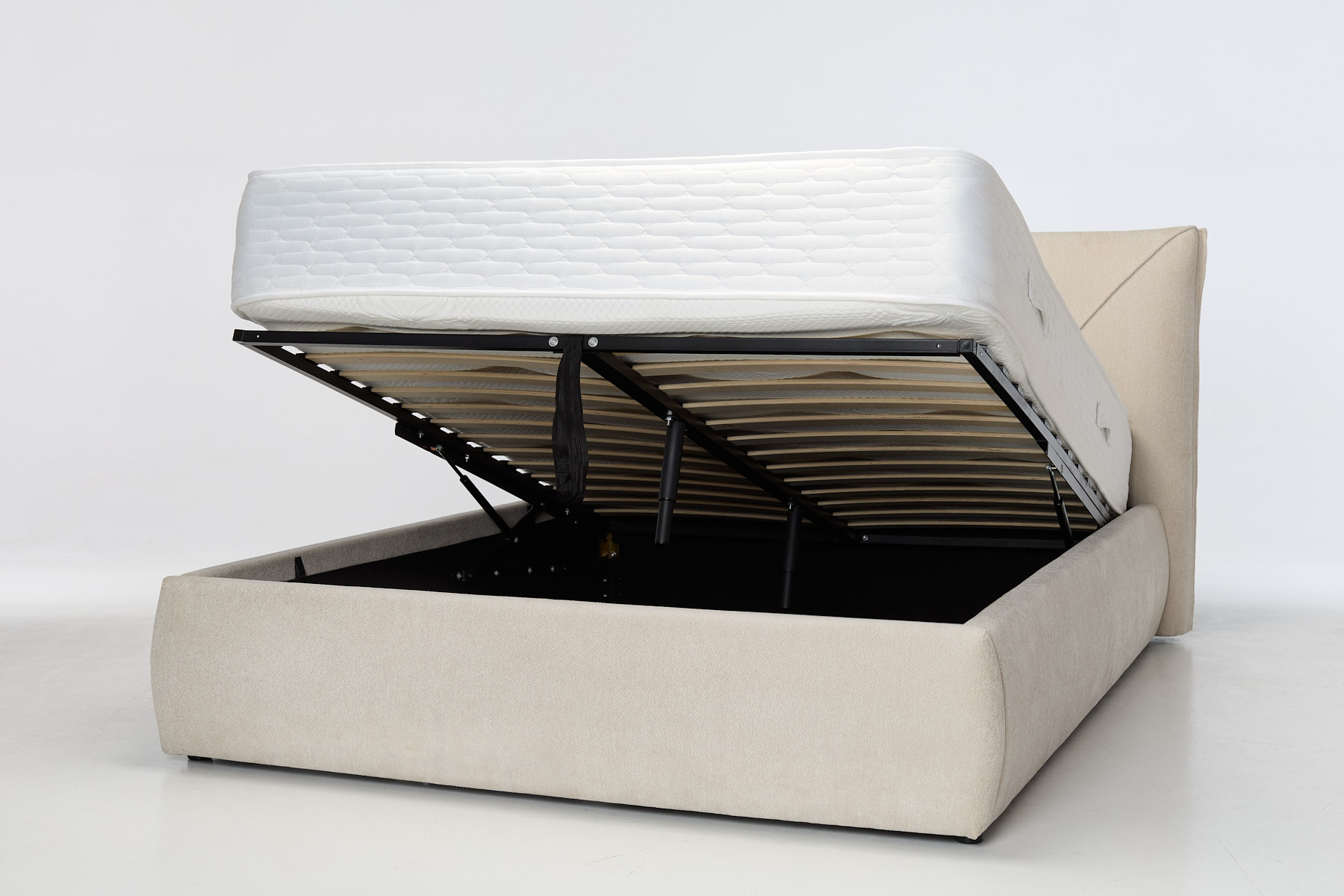 Nala Ottoman Bed - Luxury Fawn Soft Chenille Fabric