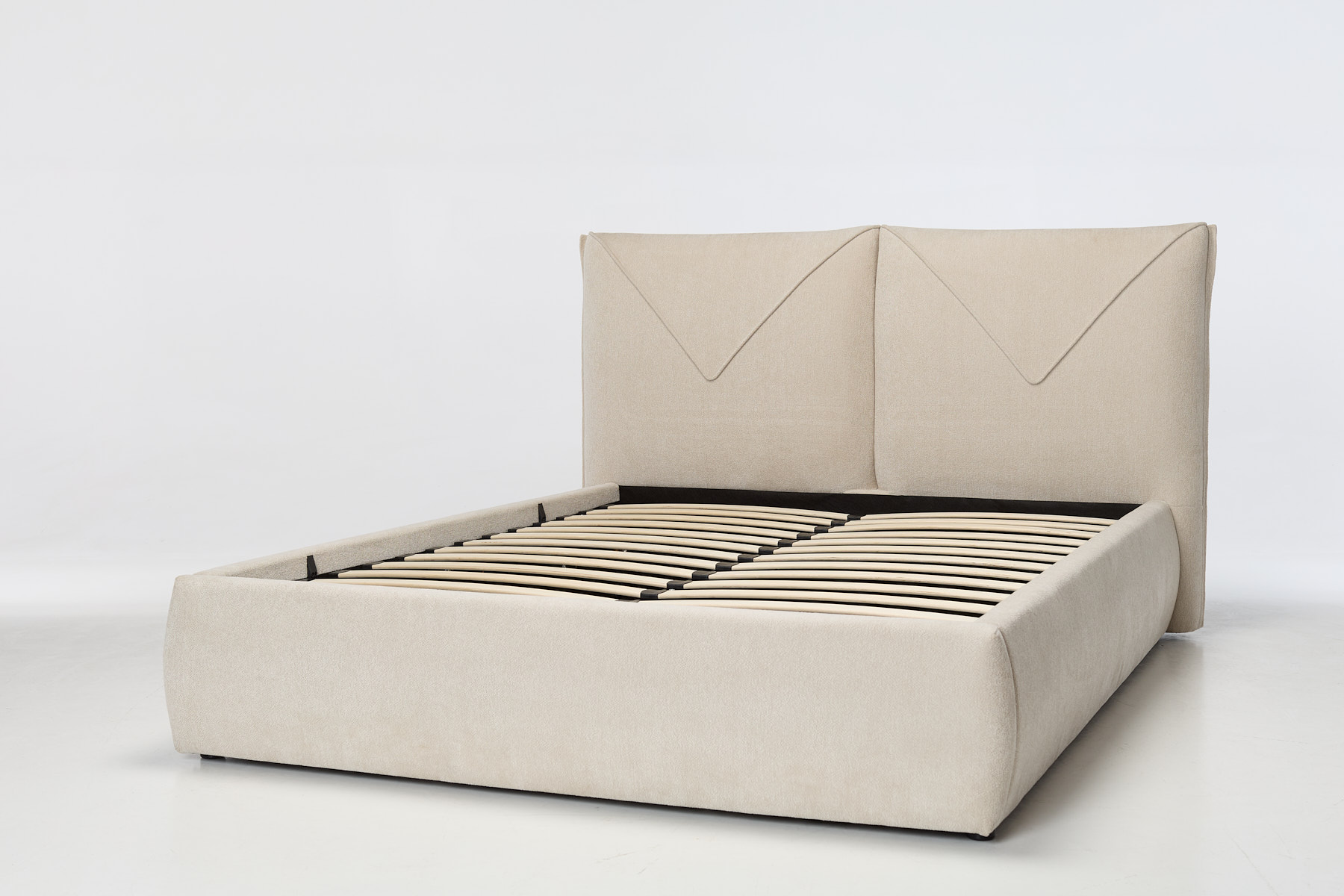 Nala Ottoman Bed - Luxury Fawn Soft Chenille Fabric