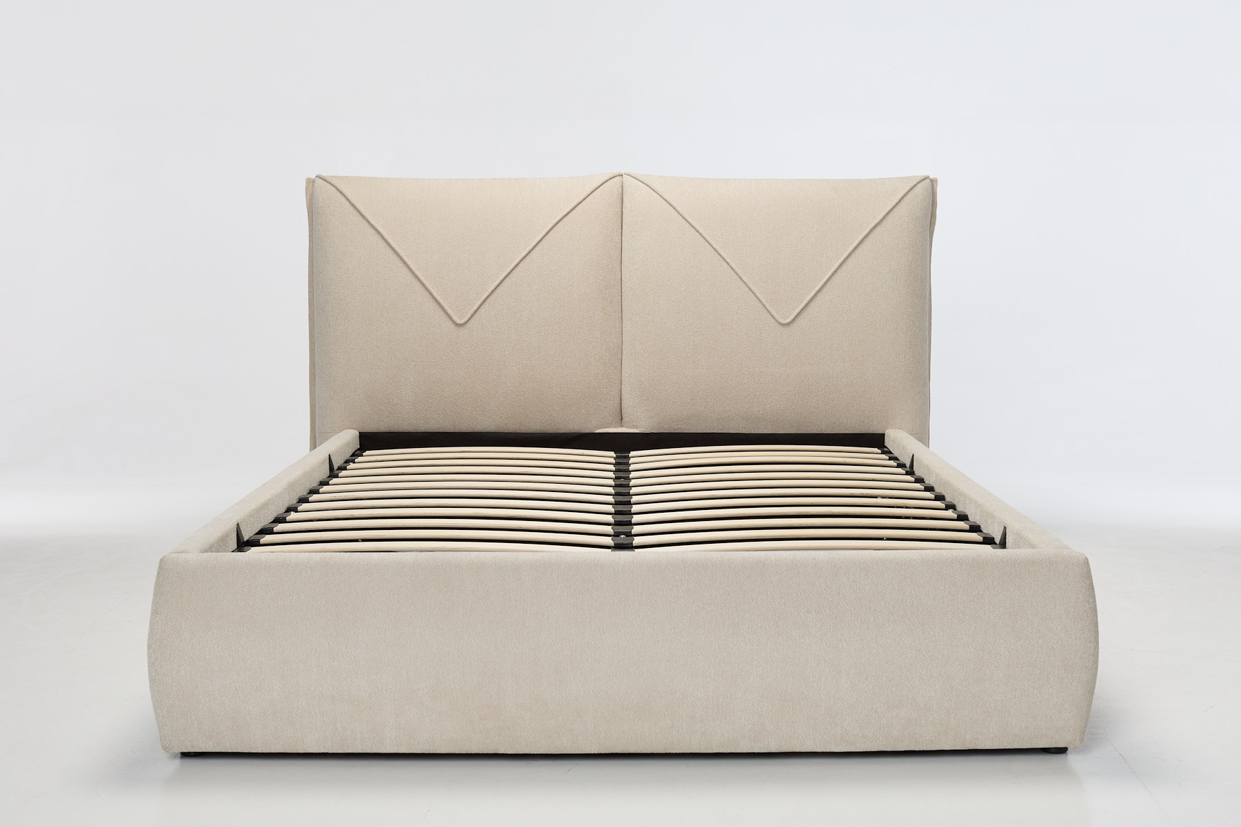 Nala Ottoman Bed - Luxury Fawn Soft Chenille Fabric