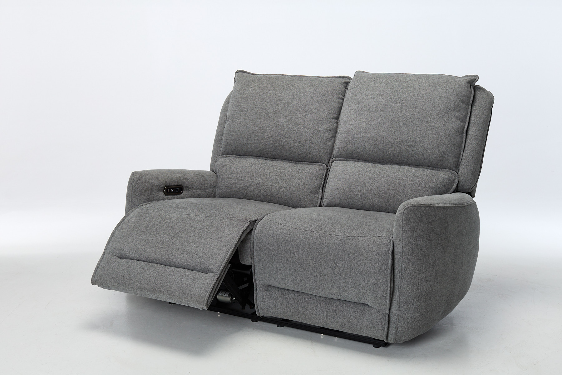 Preston 2 Seater Recliner Sofa - Grey Fabric