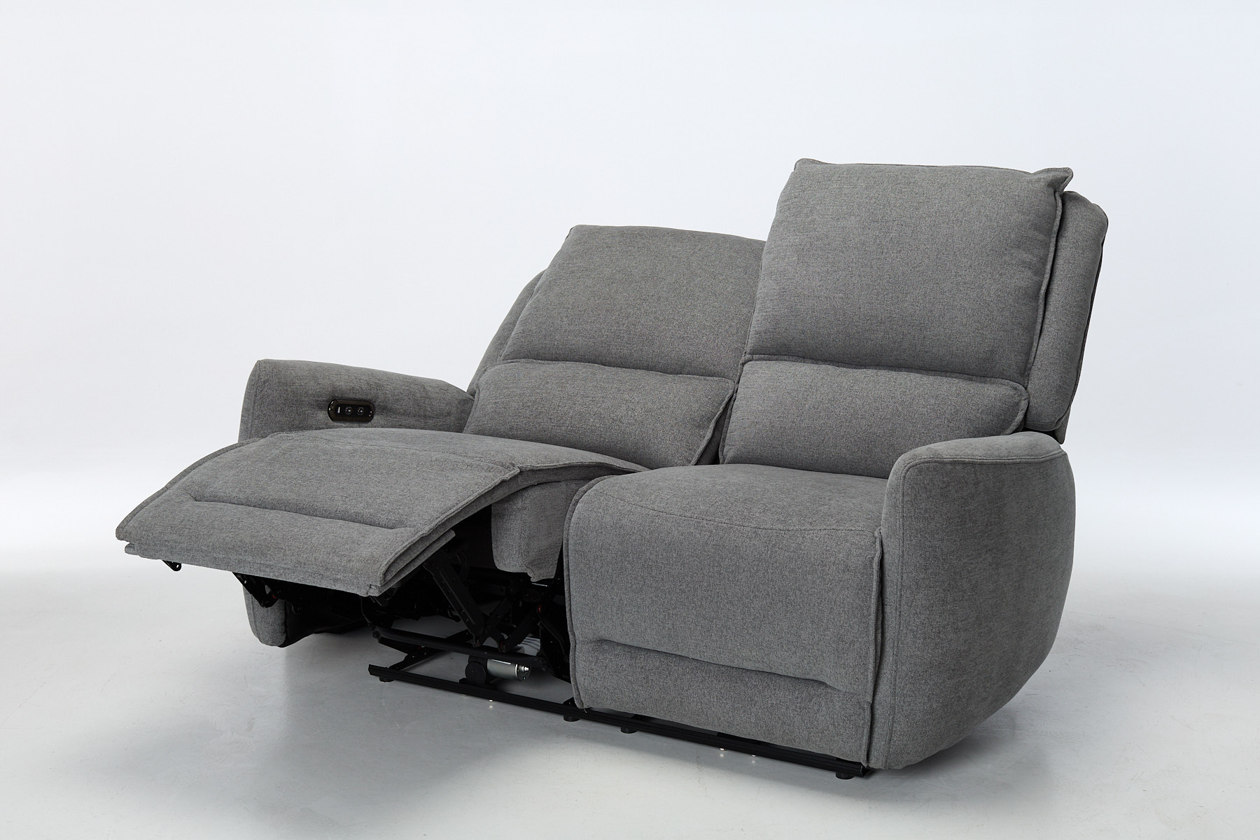 Preston 2 Seater Recliner Sofa - Grey Fabric