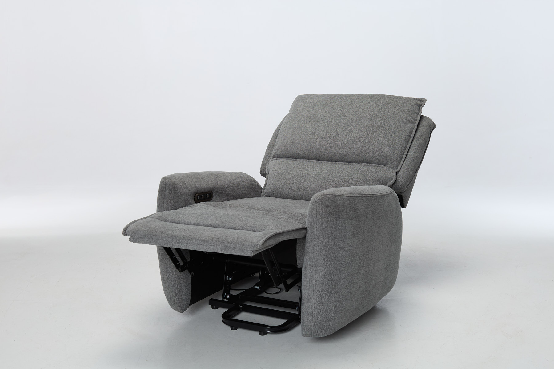 Preston Recliner Armchair - Modern Electric Recliner Armchair, Grey Fabric - Image 3