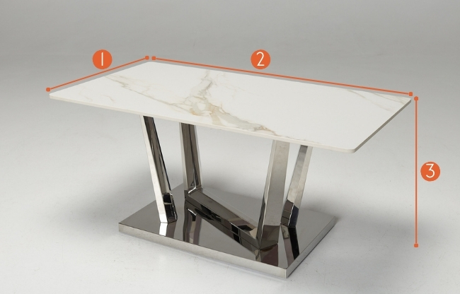 Rufino stone coffee table measurements