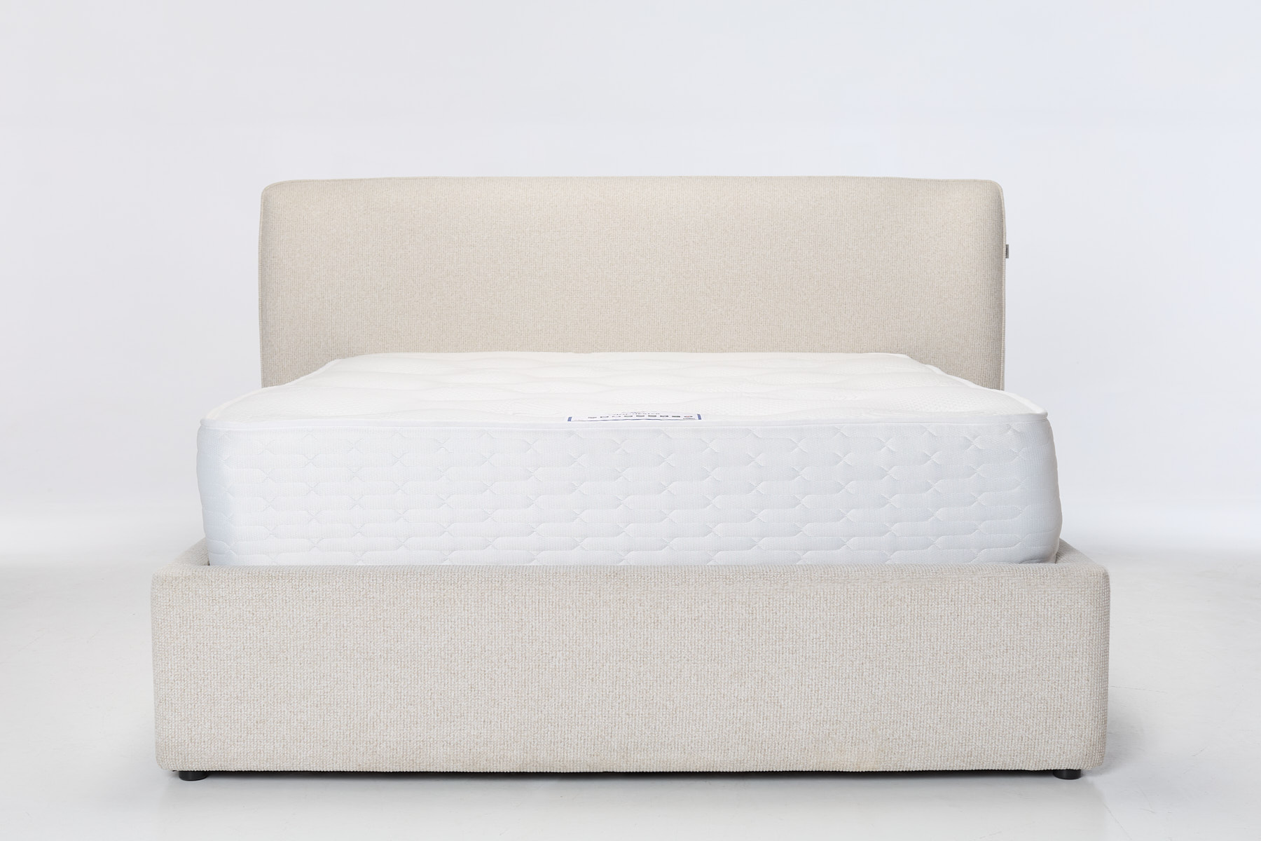 Savannah Ottoman Bed - Luxury Oatmeal Soft Textured Weave Fabric