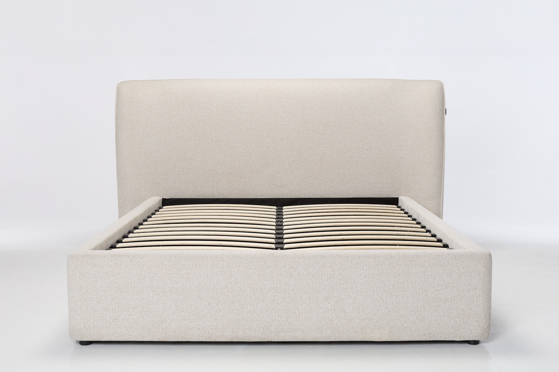 Savannah Ottoman Bed - Luxury Oatmeal Soft Textured Weave Fabric