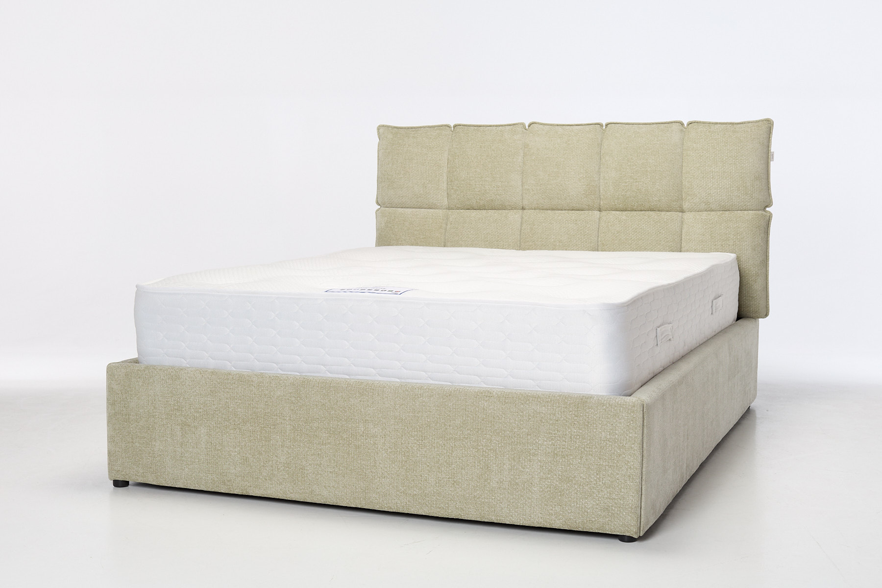 Thea Ottoman Bed - Luxury Sage Soft Textured Woven Fabric