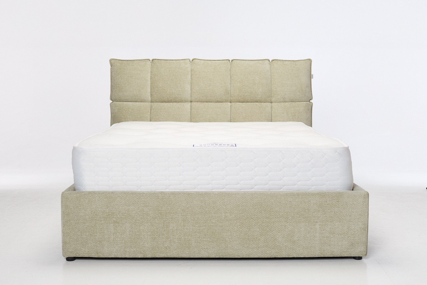 Thea Ottoman Bed - Luxury Sage Soft Textured Woven Fabric