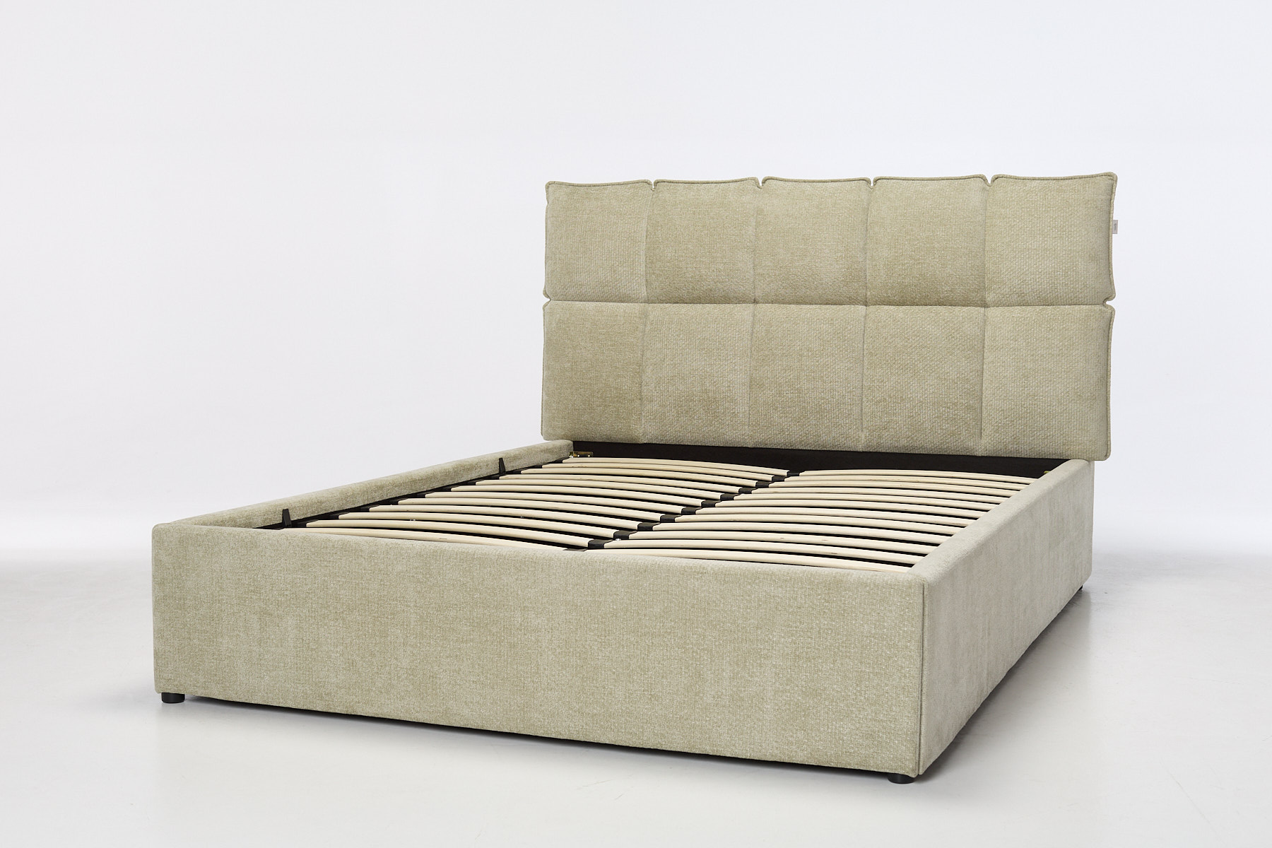 Thea Ottoman Bed - Luxury Sage Soft Textured Woven Fabric