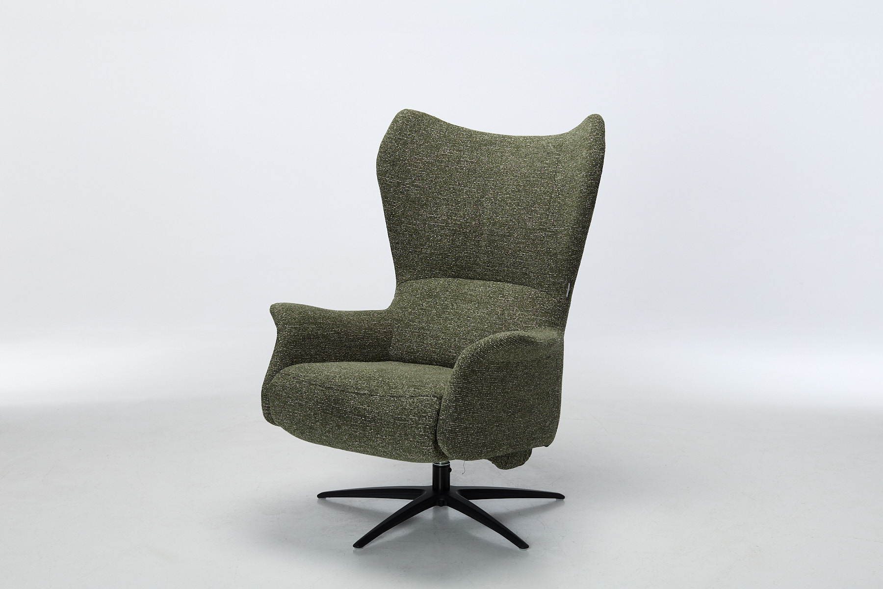 Utah Zero Gravity Swivel Electric Recliner Armchair - Kelly Green Chenille Fabric
