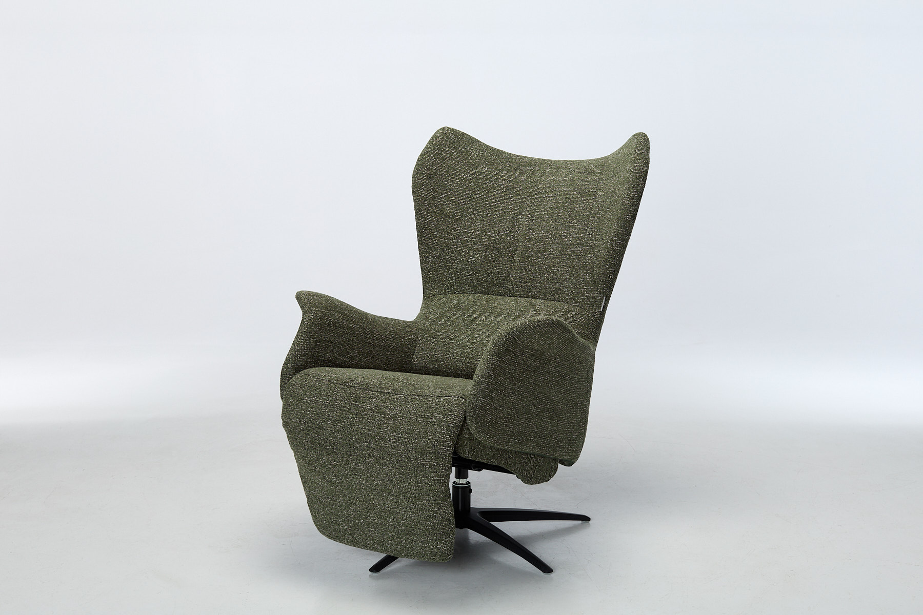 Utah Zero Gravity Swivel Electric Recliner Armchair - Kelly Green Chenille Fabric