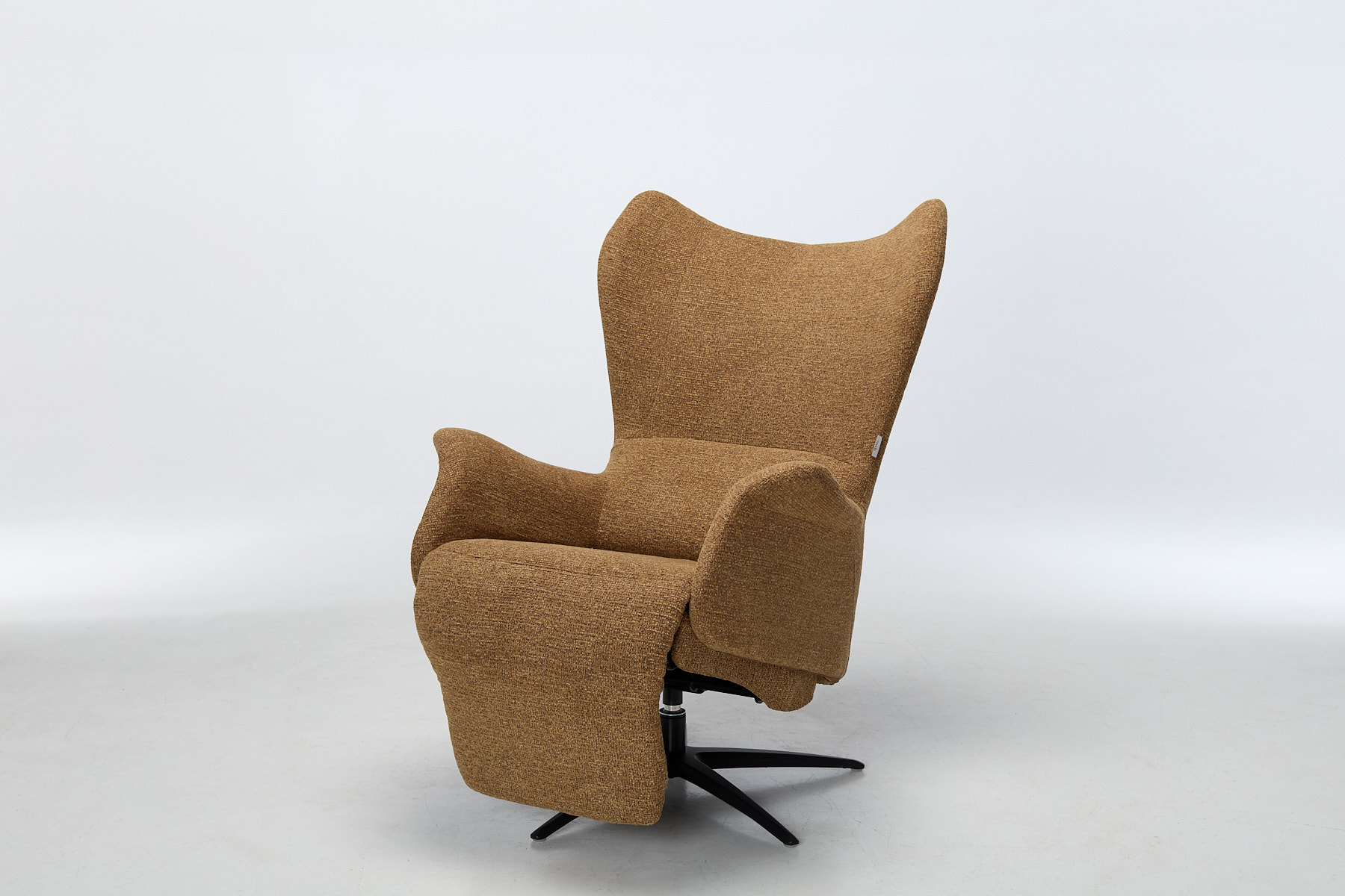 Utah Zero Gravity Swivel Electric Recliner Armchair - Pumpkin Chenille Fabric