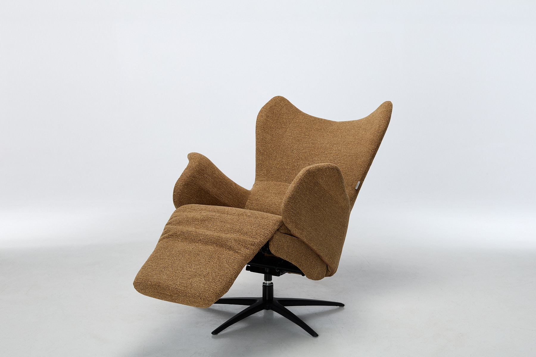 Utah Zero Gravity Swivel Electric Recliner Armchair - Pumpkin Chenille Fabric