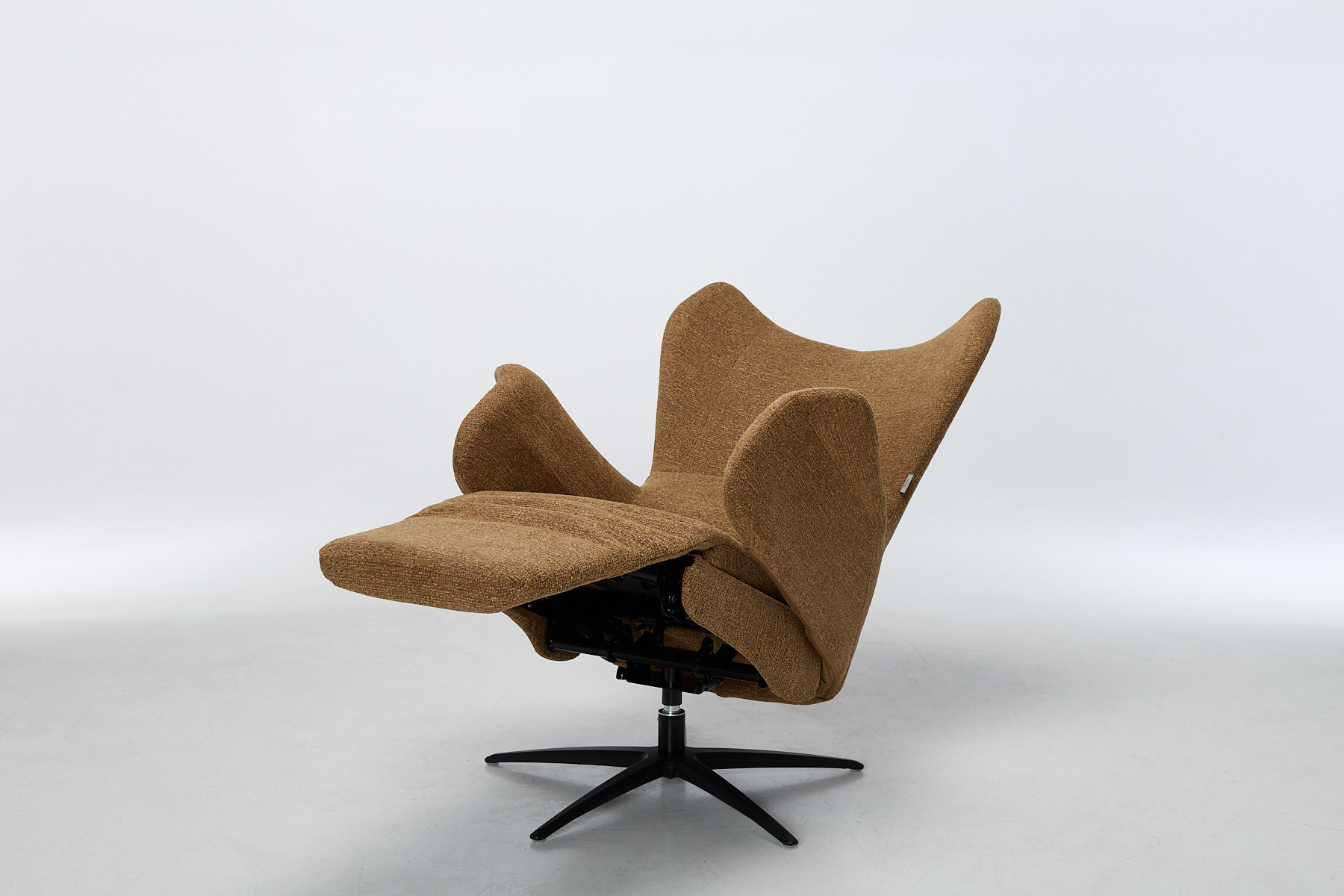 Utah Zero Gravity Swivel Electric Recliner Armchair - Pumpkin Chenille Fabric