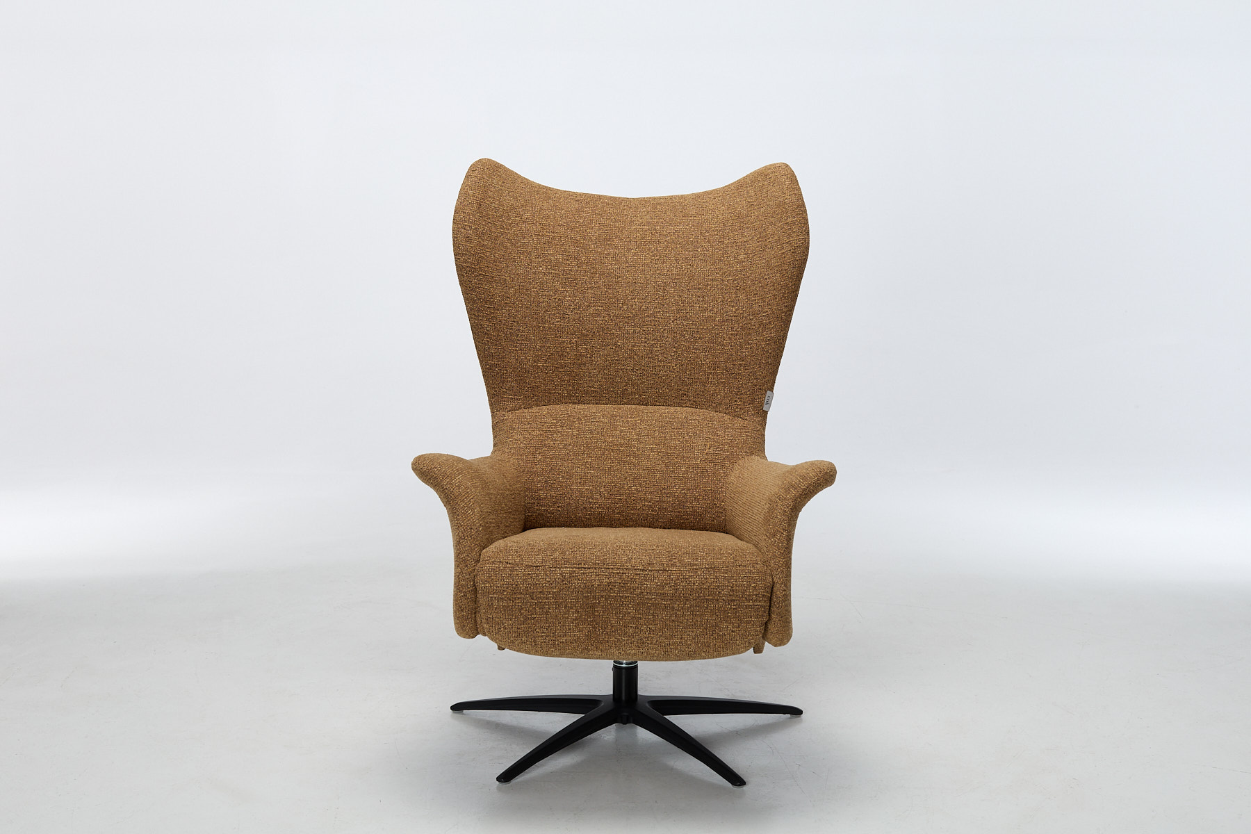 Utah Zero Gravity Swivel Electric Recliner Armchair - Pumpkin Chenille Fabric