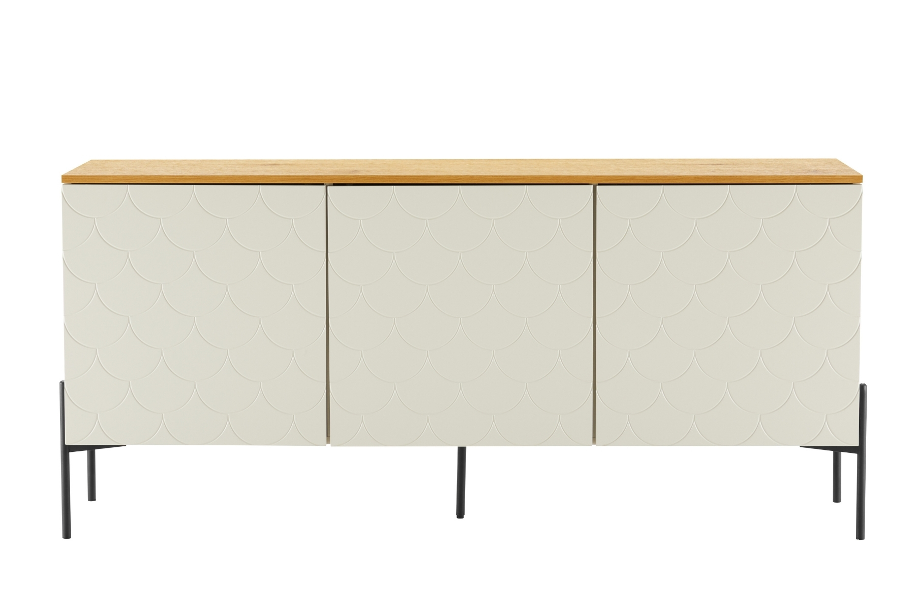 Colmar Sideboard - 1.6m Dove Grey 3 Door Sideboard with Oak Effect Top