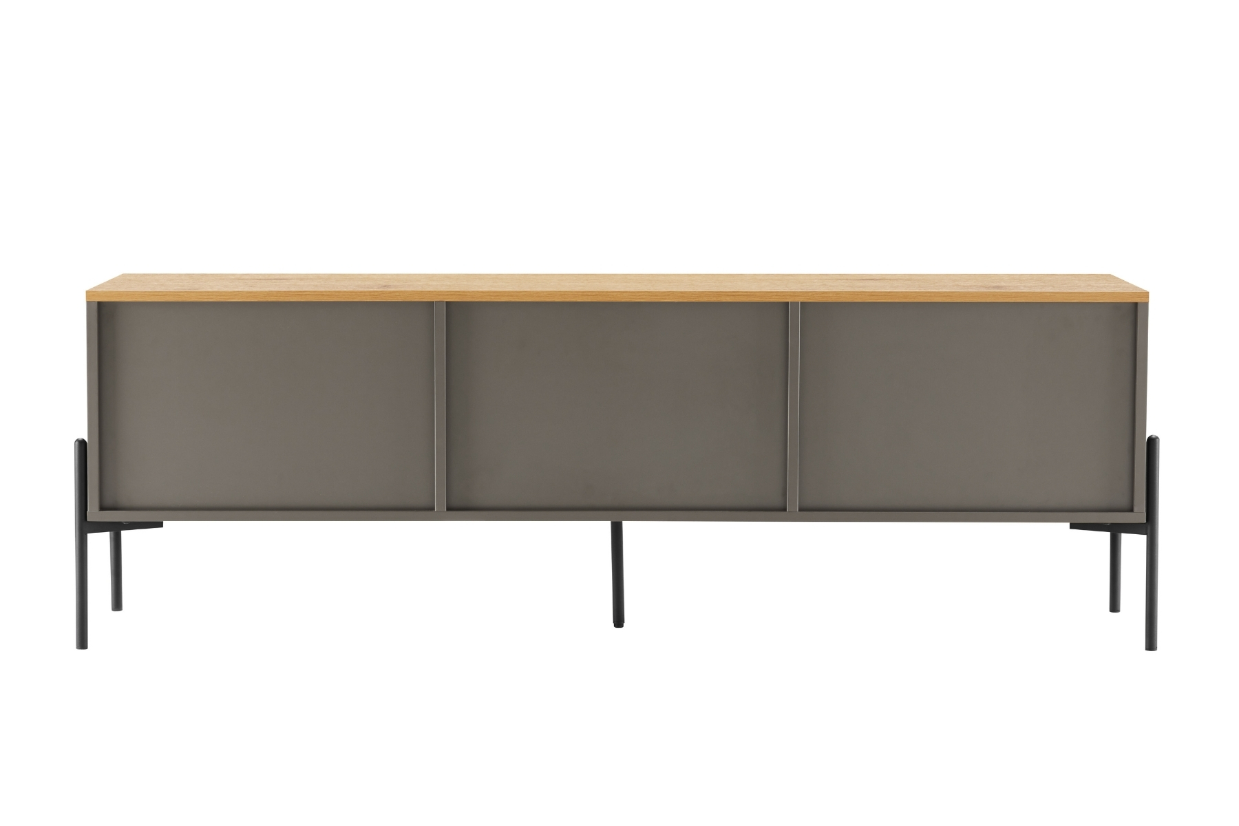 Colmar - Mocha Grey 3 Door TV Unit with Oak Effect Top