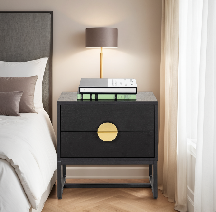 Oslo black bedside table at Furniture Outlet