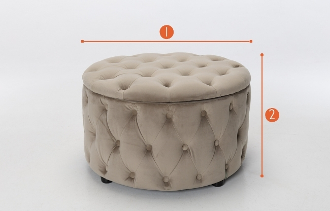 Sadie round storage footstool measurements