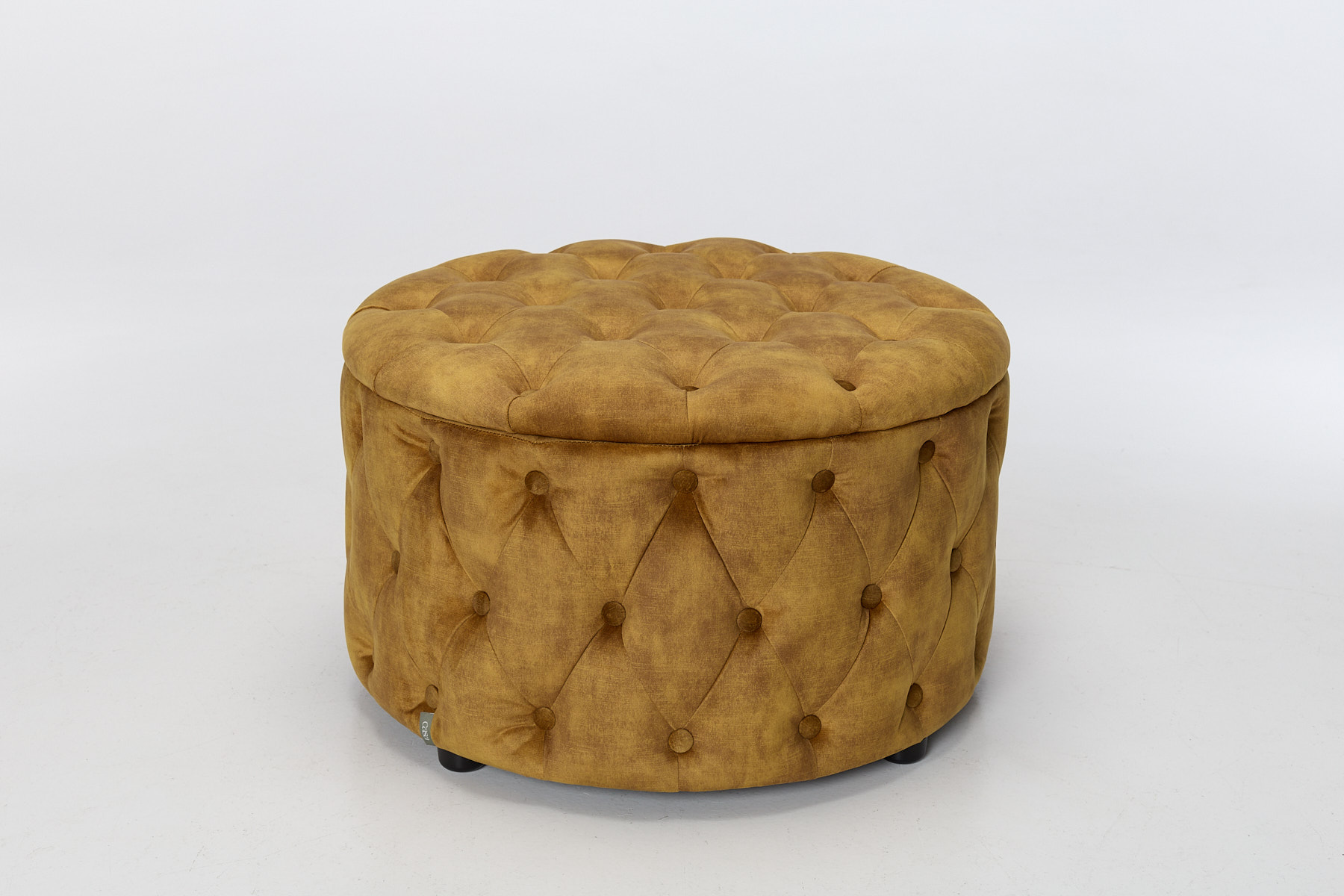 Sadie Storage Footstool - Antique Gold Mottled Velvet