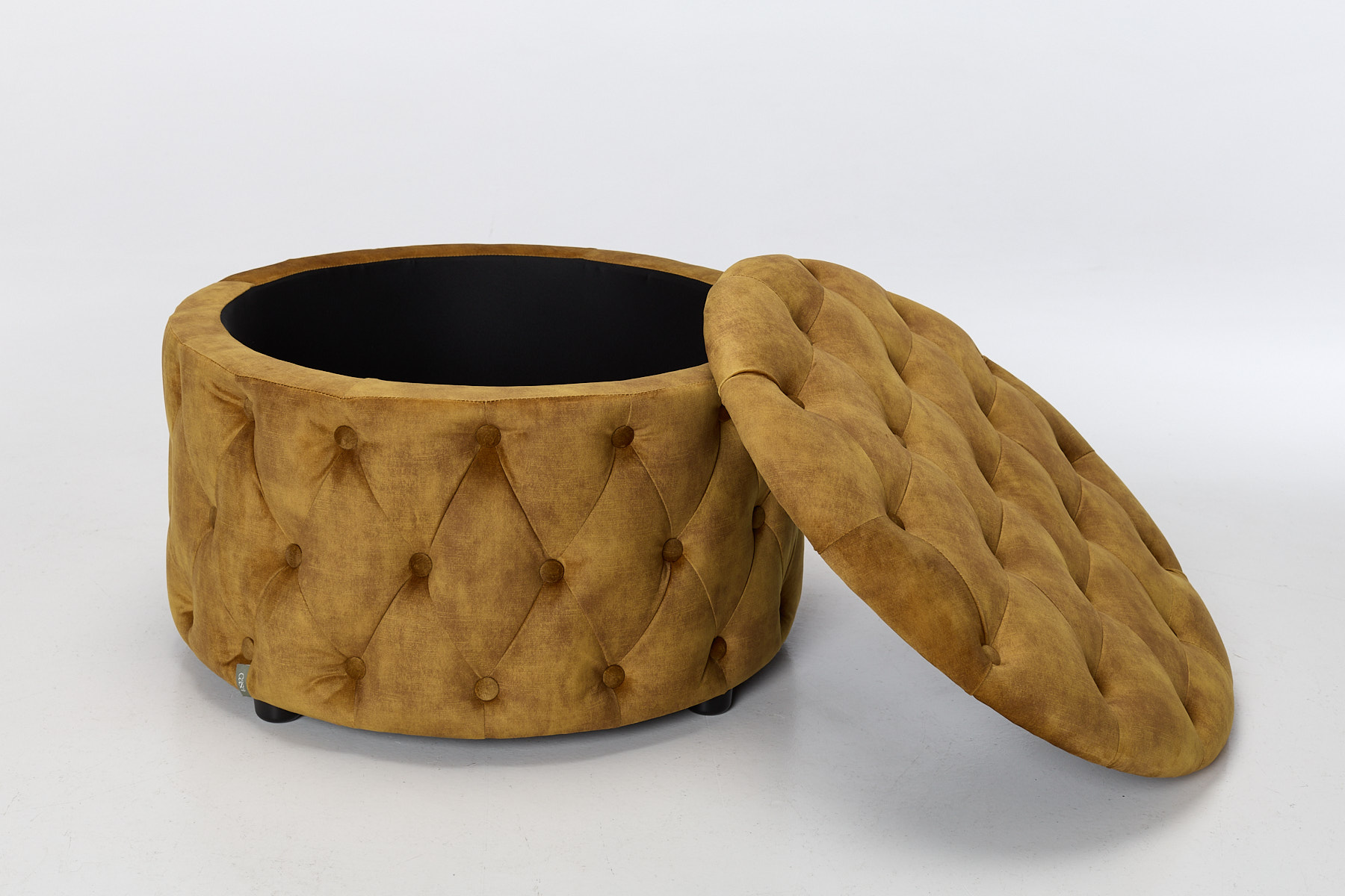 Sadie Storage Footstool - Antique Gold Mottled Velvet