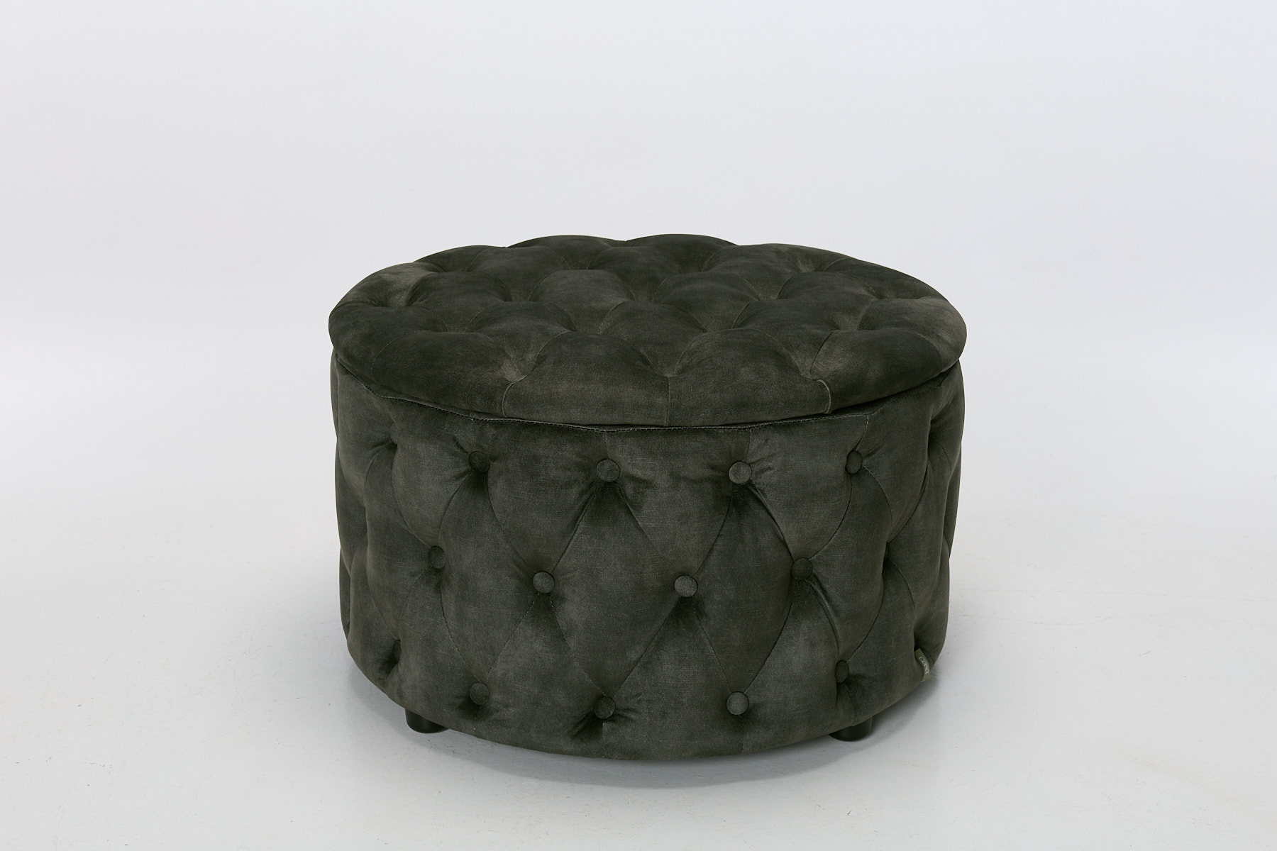 Sadie Storage Footstool - Antique Green Mottled Velvet