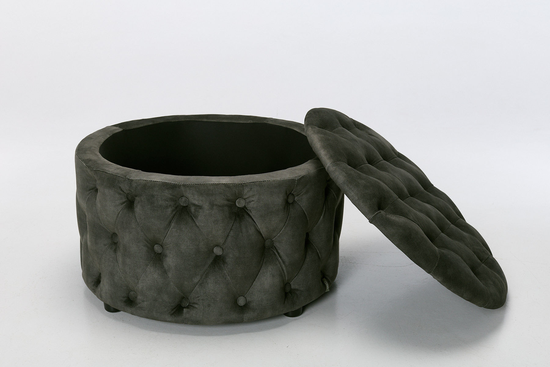 Sadie Storage Footstool - Antique Green Mottled Velvet