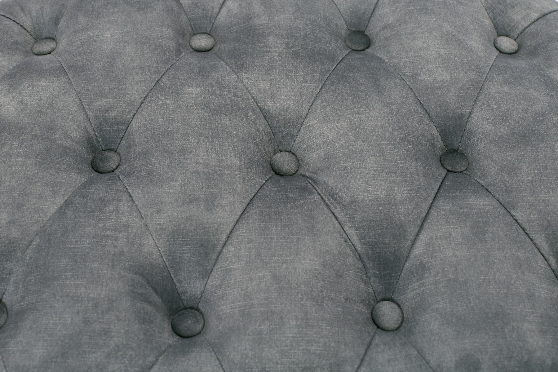 Sadie Storage Footstool - Grey Mottled Velvet