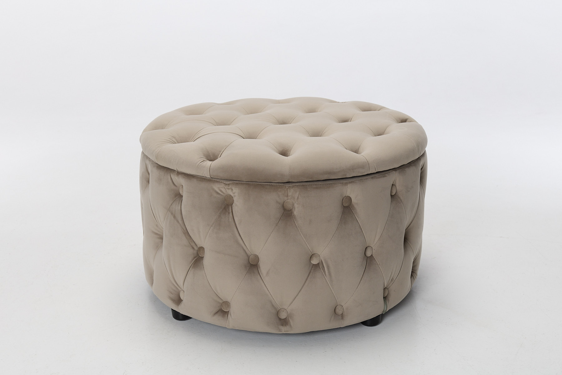 Sadie Storage Footstool - Mink Velvet