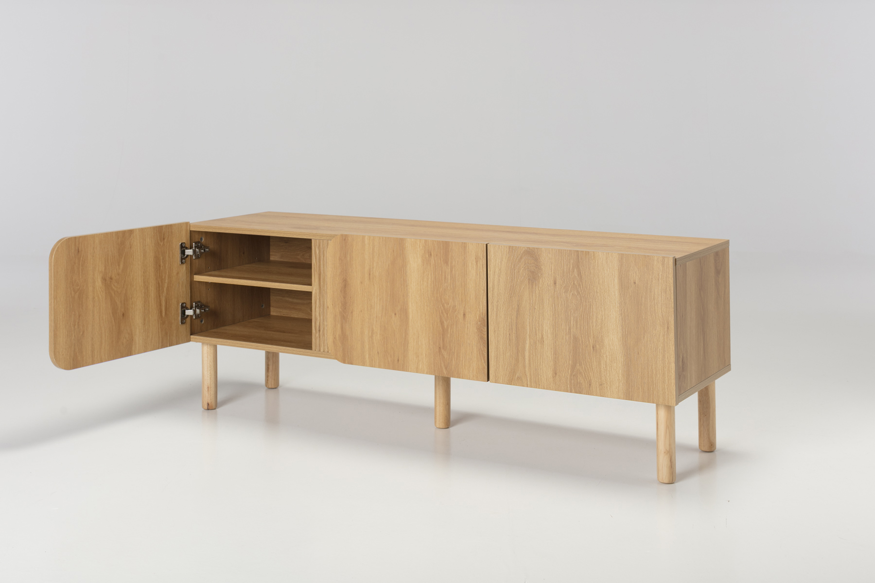 Inga Small TV Unit - 1.5m Small TV Unit, Oak Effect