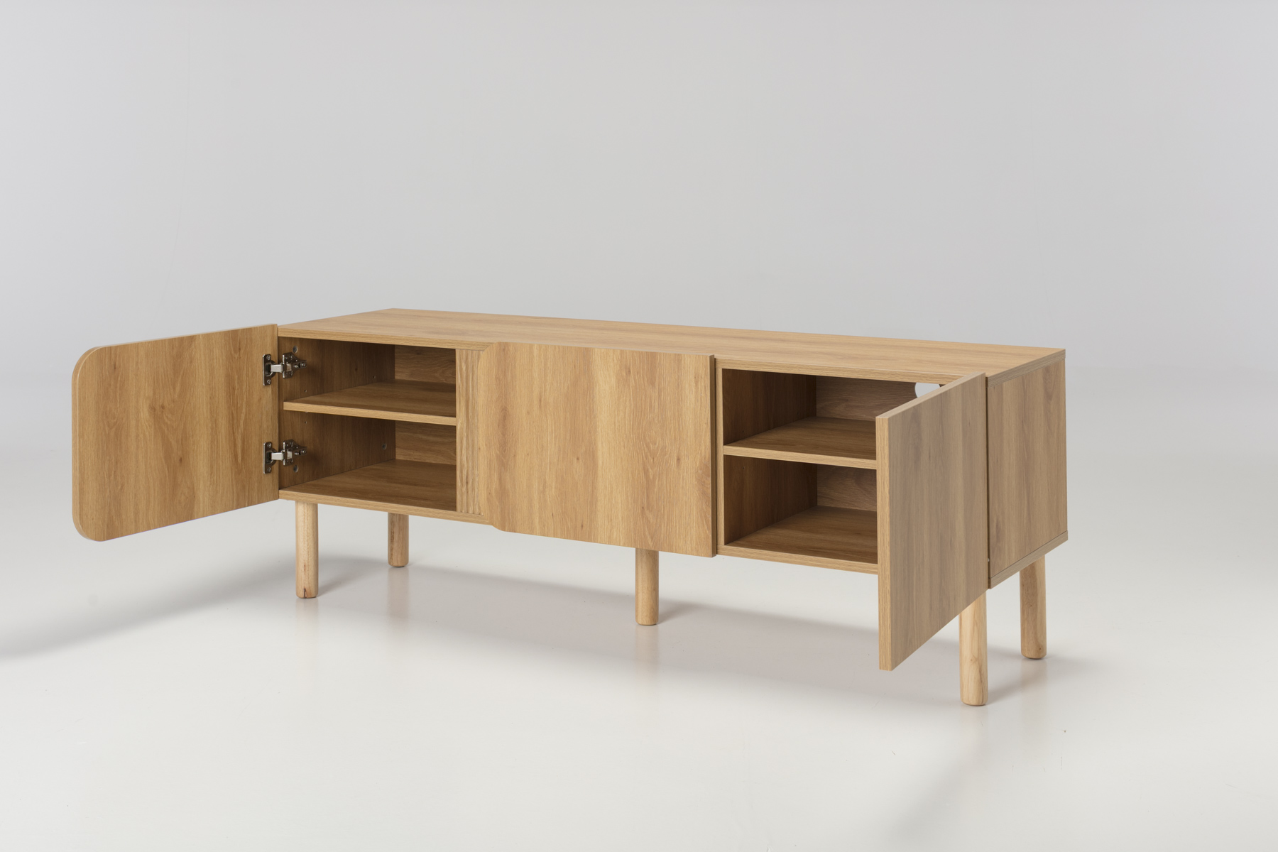 Inga Small TV Unit - 1.5m Small TV Unit, Oak Effect - Image 5