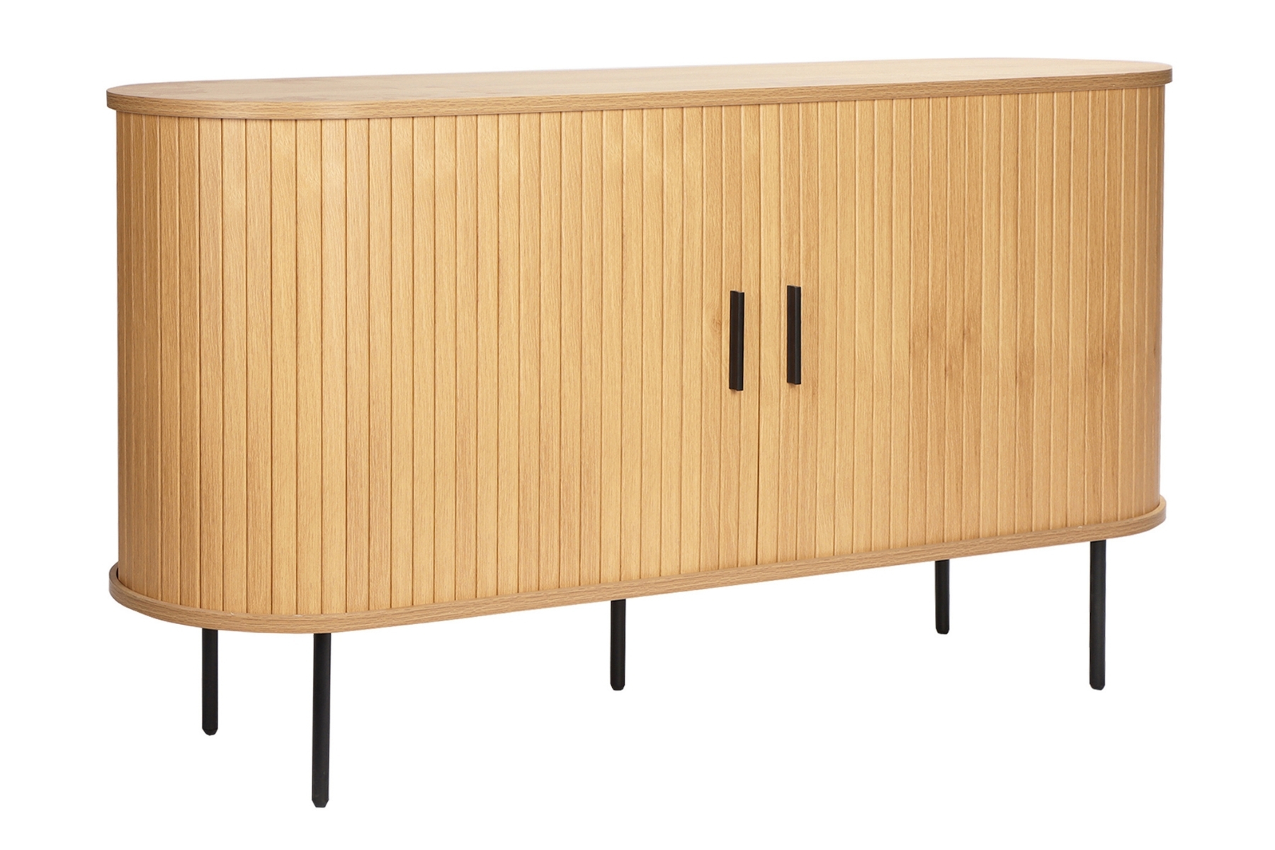 Mira Sideboard - 1.4m Oak Effect Sideboard with Black Metal Legs