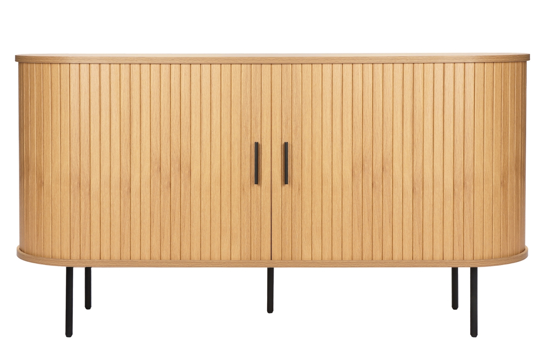 Mira Sideboard - 1.4m Oak Effect Sideboard with Black Metal Legs