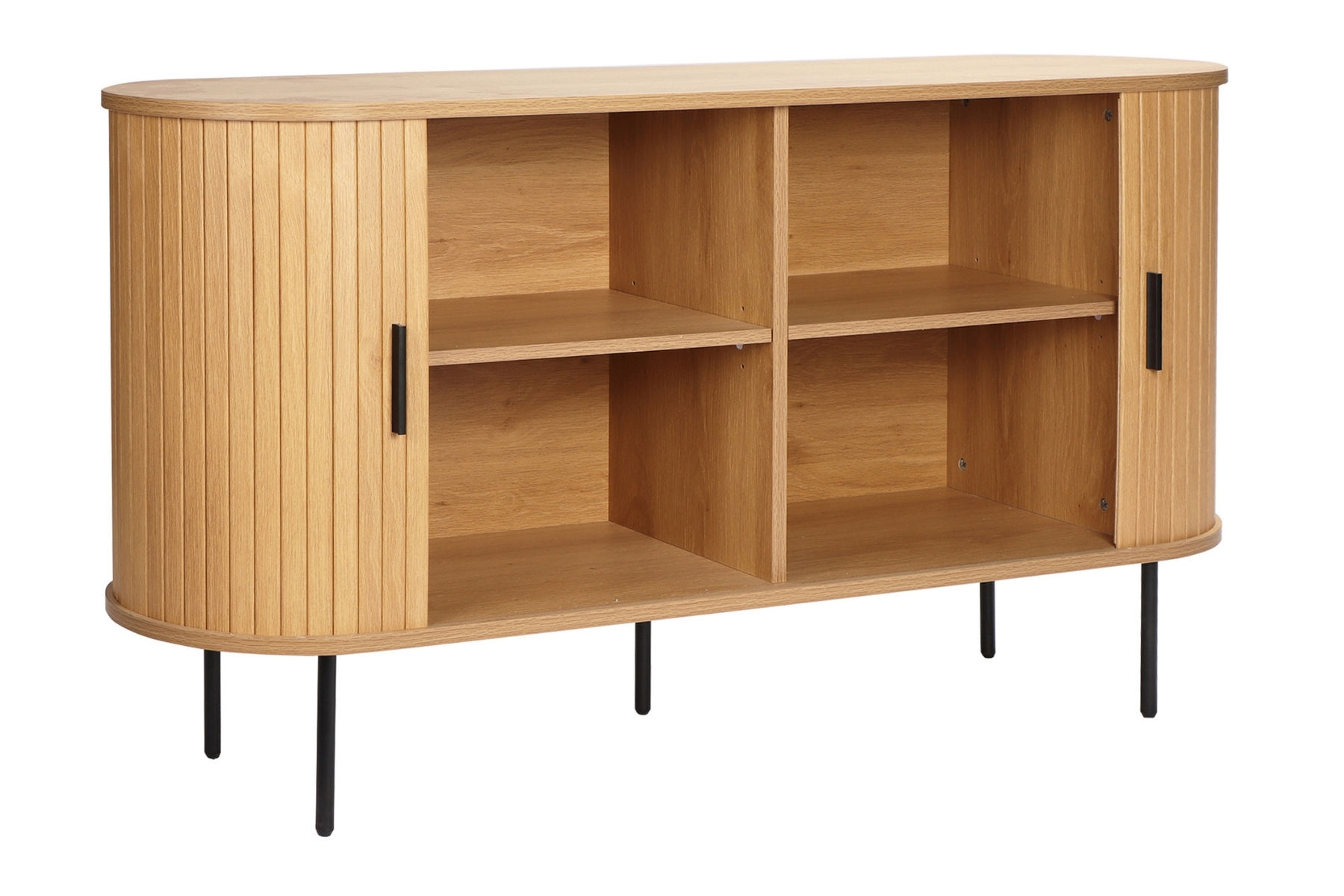 Mira Sideboard - 1.4m Oak Effect Sideboard with Black Metal Legs