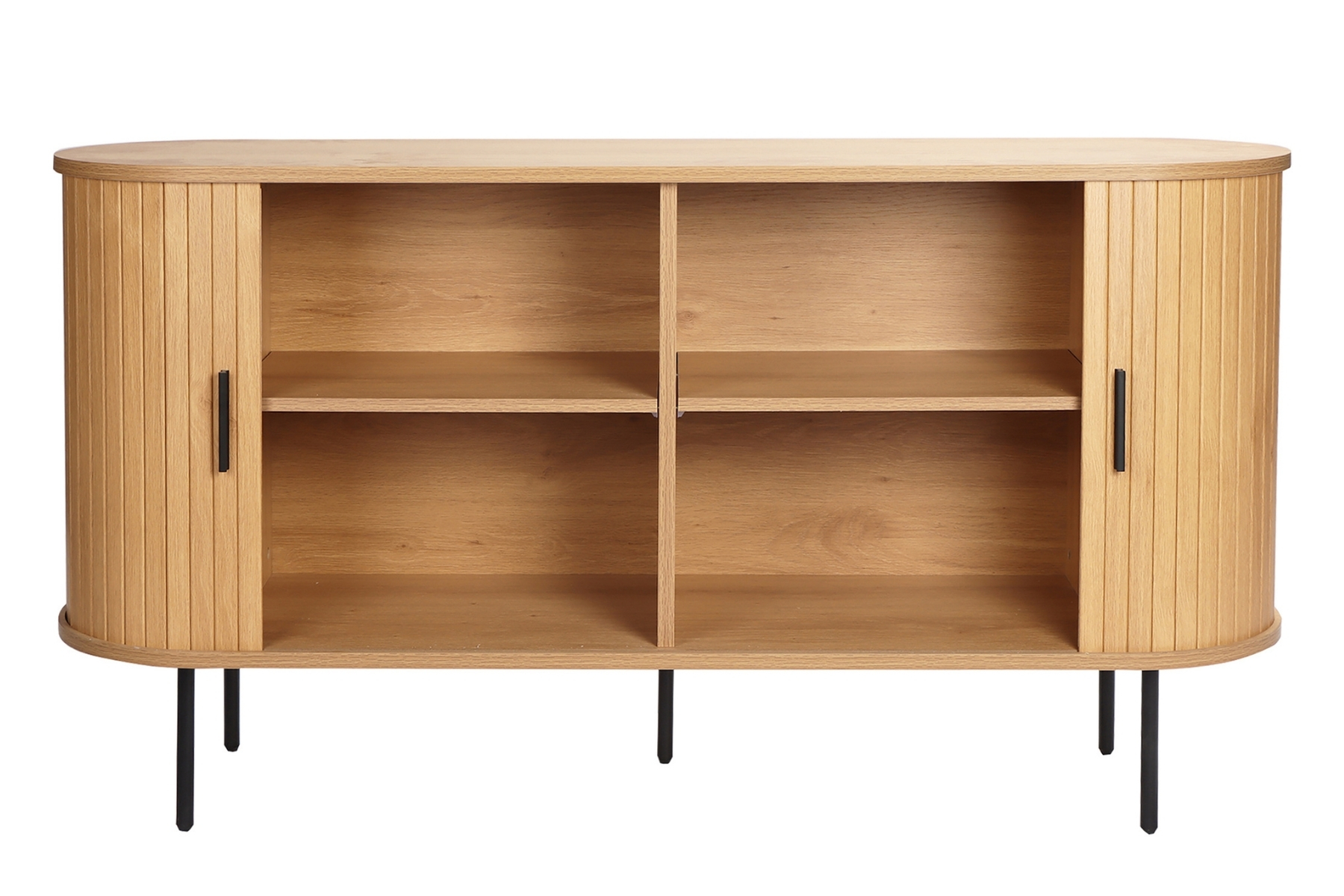 Mira Sideboard - 1.4m Oak Effect Sideboard with Black Metal Legs