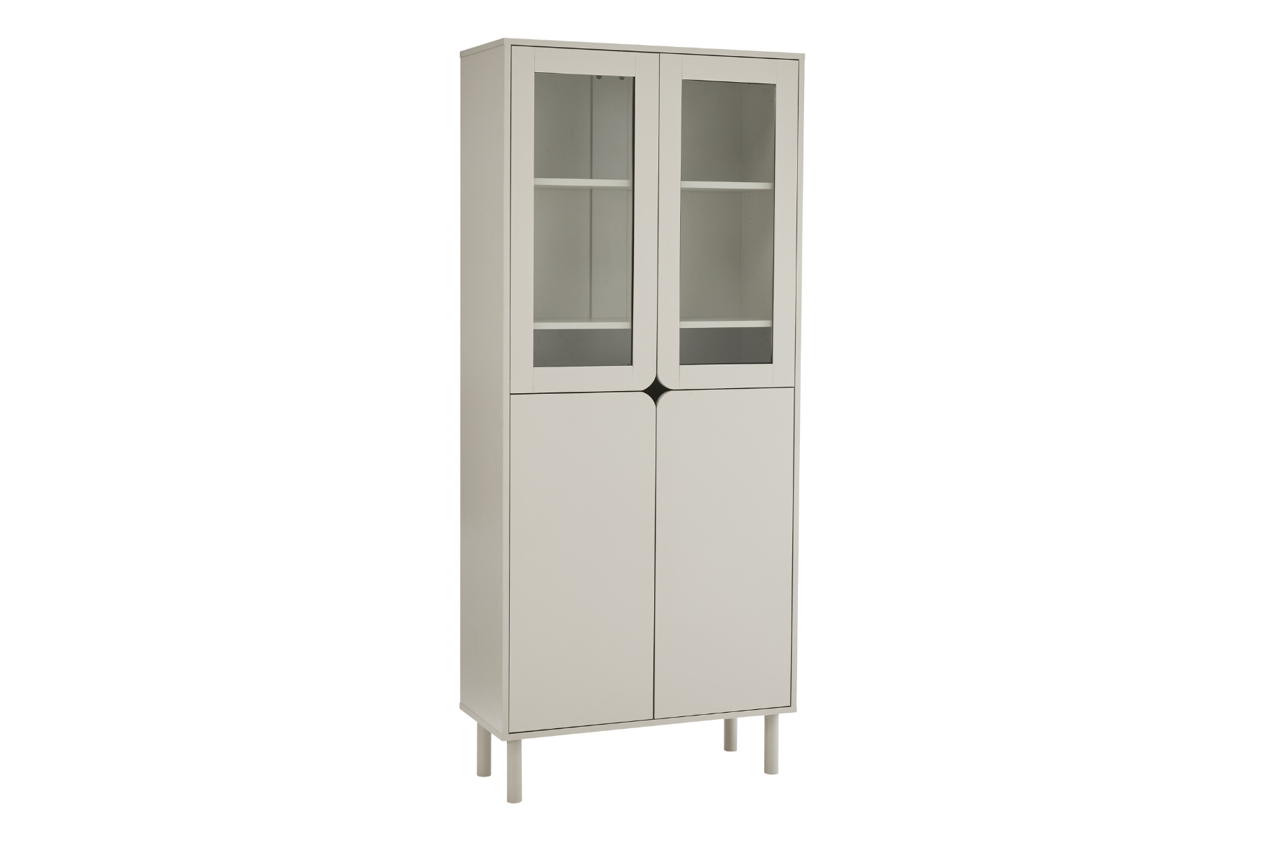 Elin Display Cabinet - 1.85m Tall Grey Display Cabinet with Glass Doors