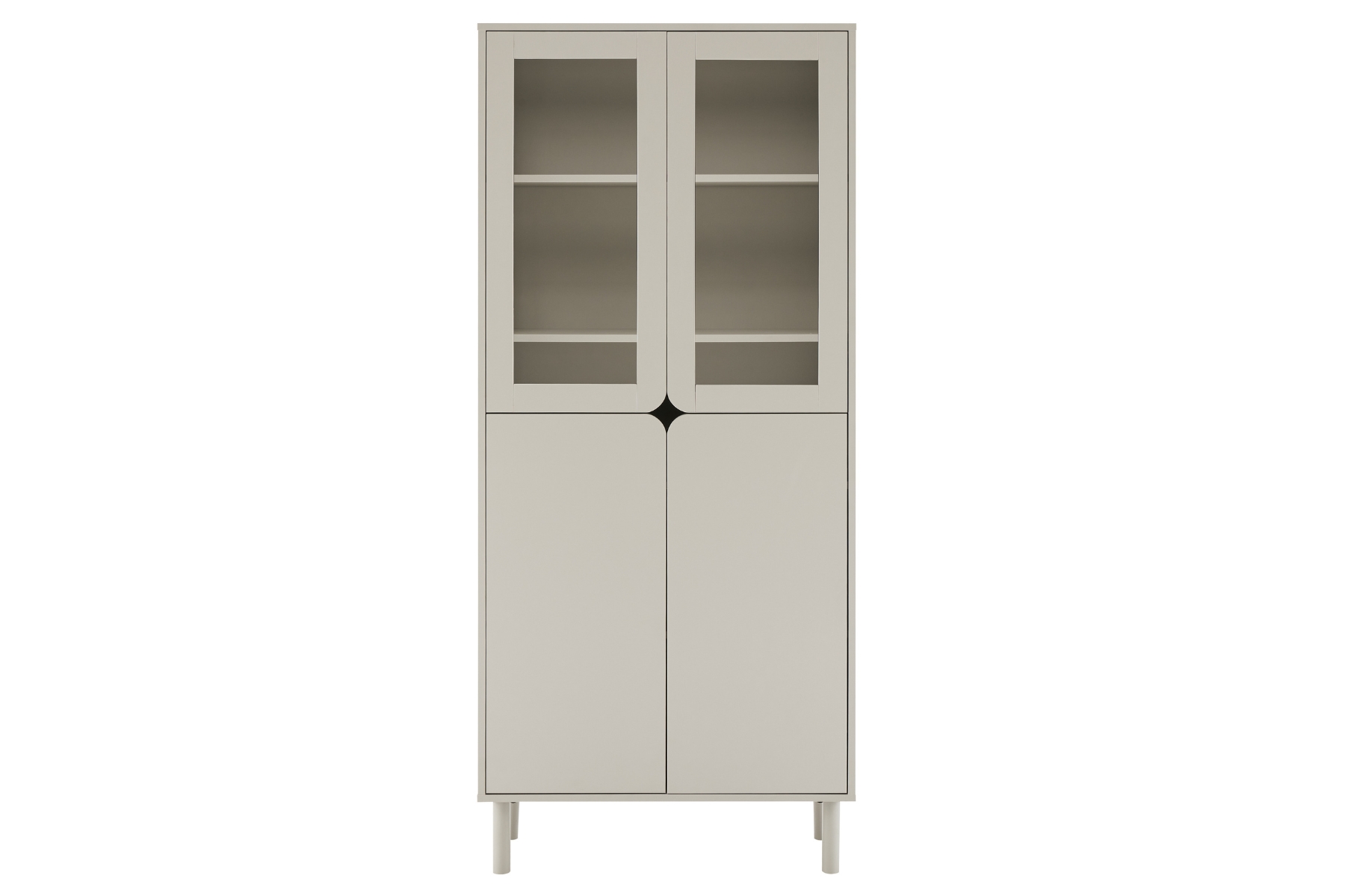 Elin Display Cabinet - 1.85m Tall Grey Display Cabinet with Glass Doors