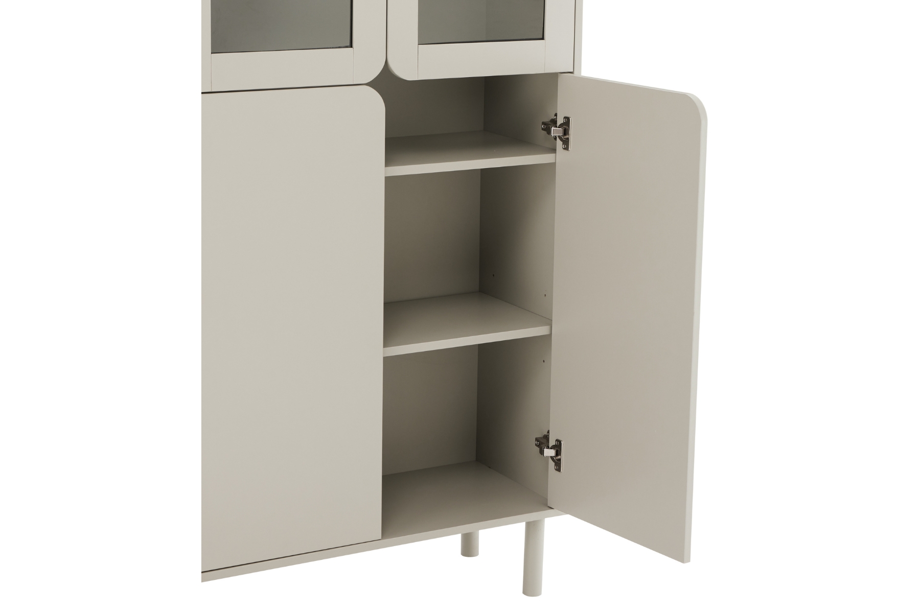 Elin Display Cabinet - 1.85m Tall Grey Display Cabinet with Glass Doors